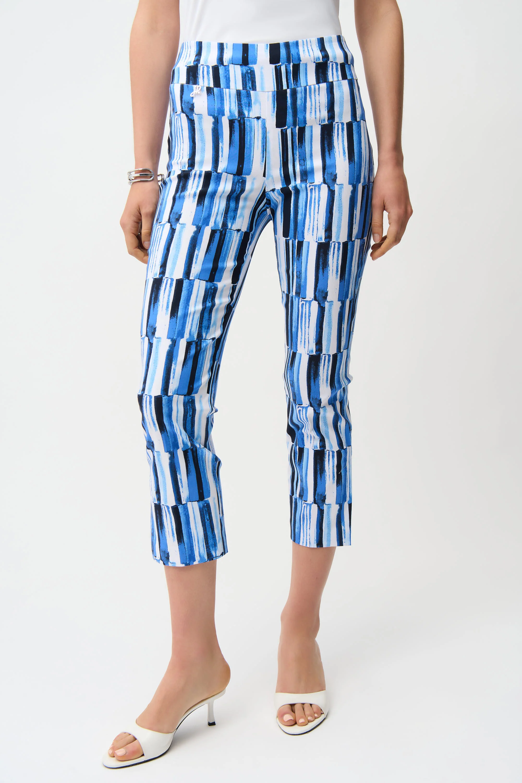 Joseph Ribkoff Abstract Print Crop Pull-On Pants Style 261223
