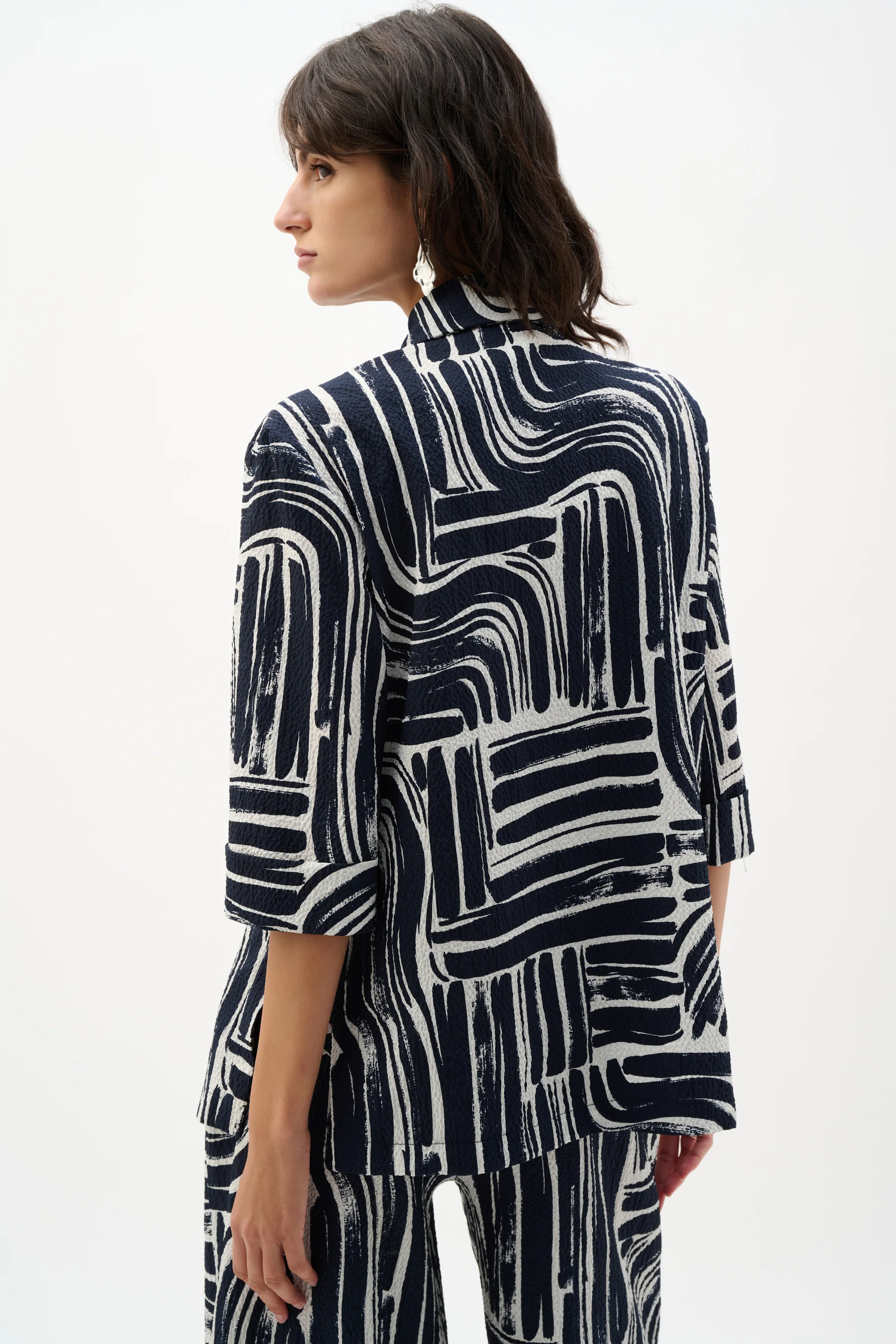 Joseph Ribkoff Abstract Print Double-Breasted Blazer Style 262166 - Image 7