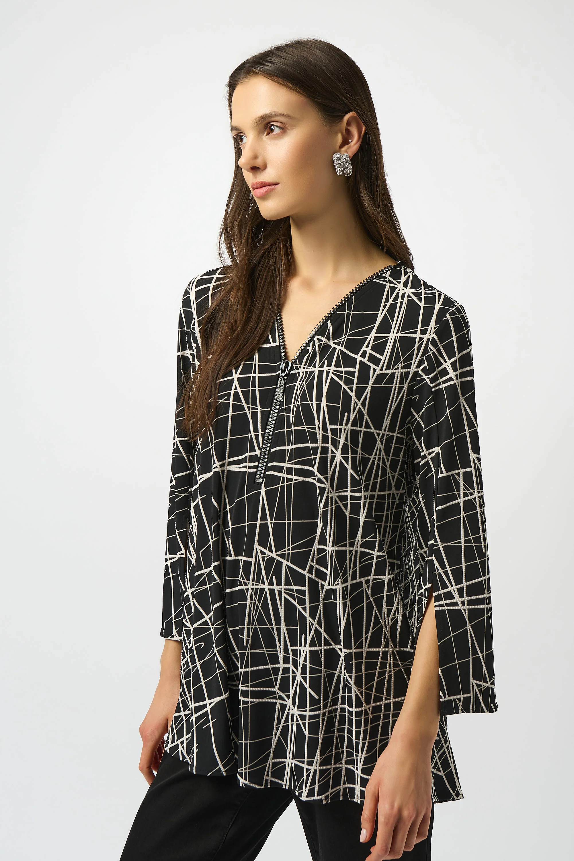 Joseph Ribkoff Abstract Print Fit And Flare Tunic Style 253224 - Image 5