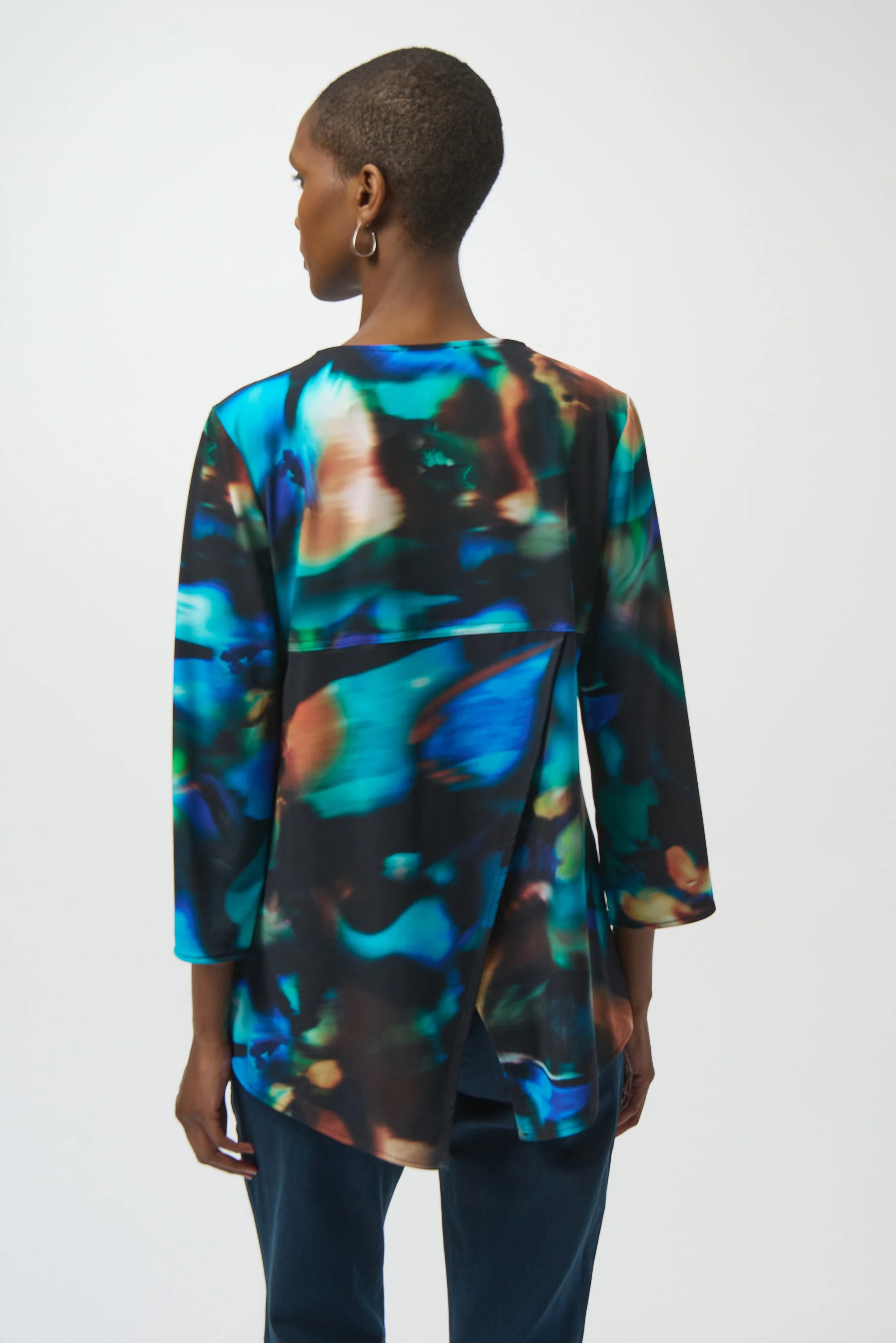 Joseph Ribkoff Abstract Print Fit and Flare Tunic Style 254204 - Image 3