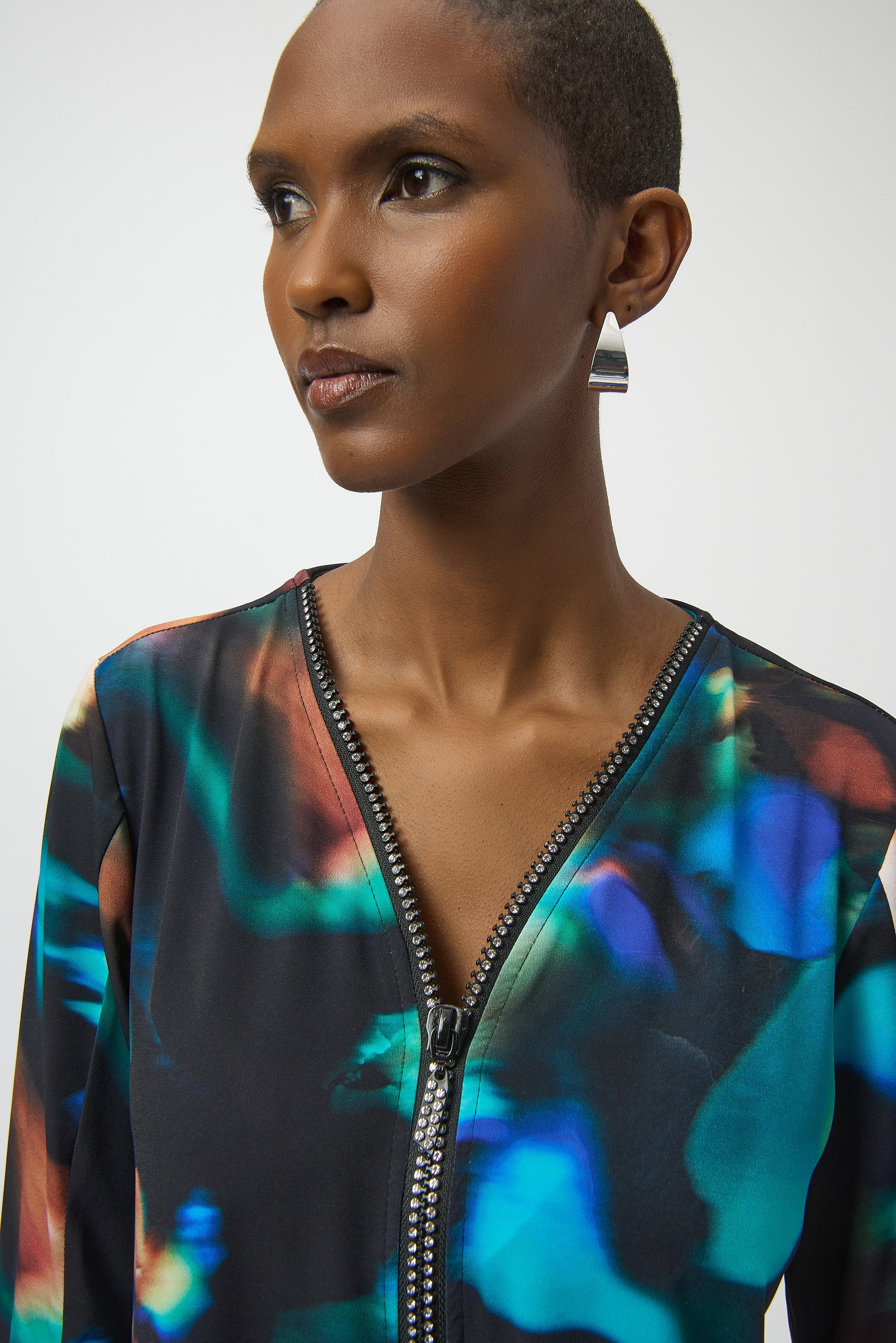 Joseph Ribkoff Abstract Print Fit and Flare Tunic Style 254204 - Image 4