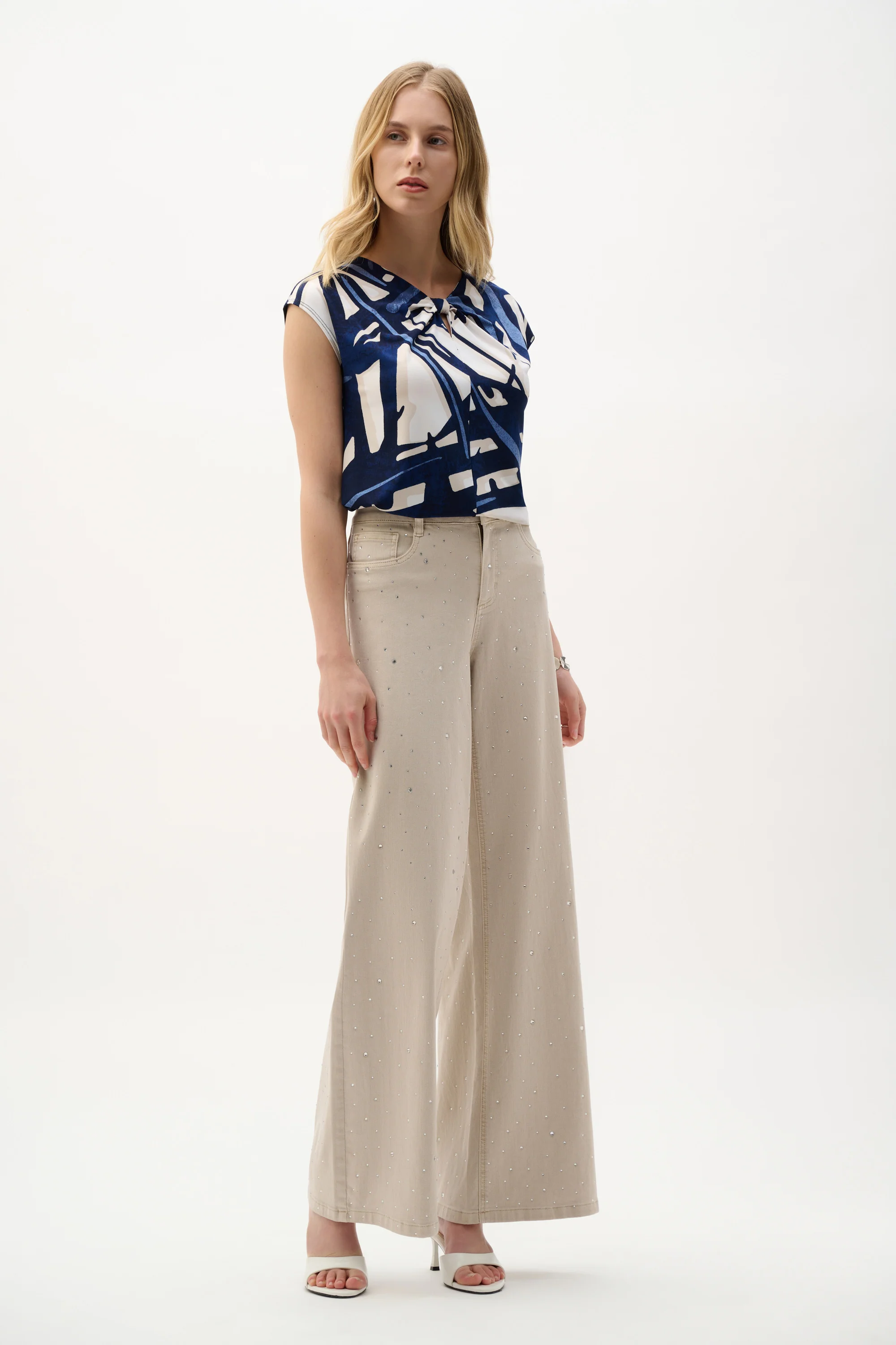 Joseph Ribkoff Abstract Print Fitted Top Style 262216 - Image 2