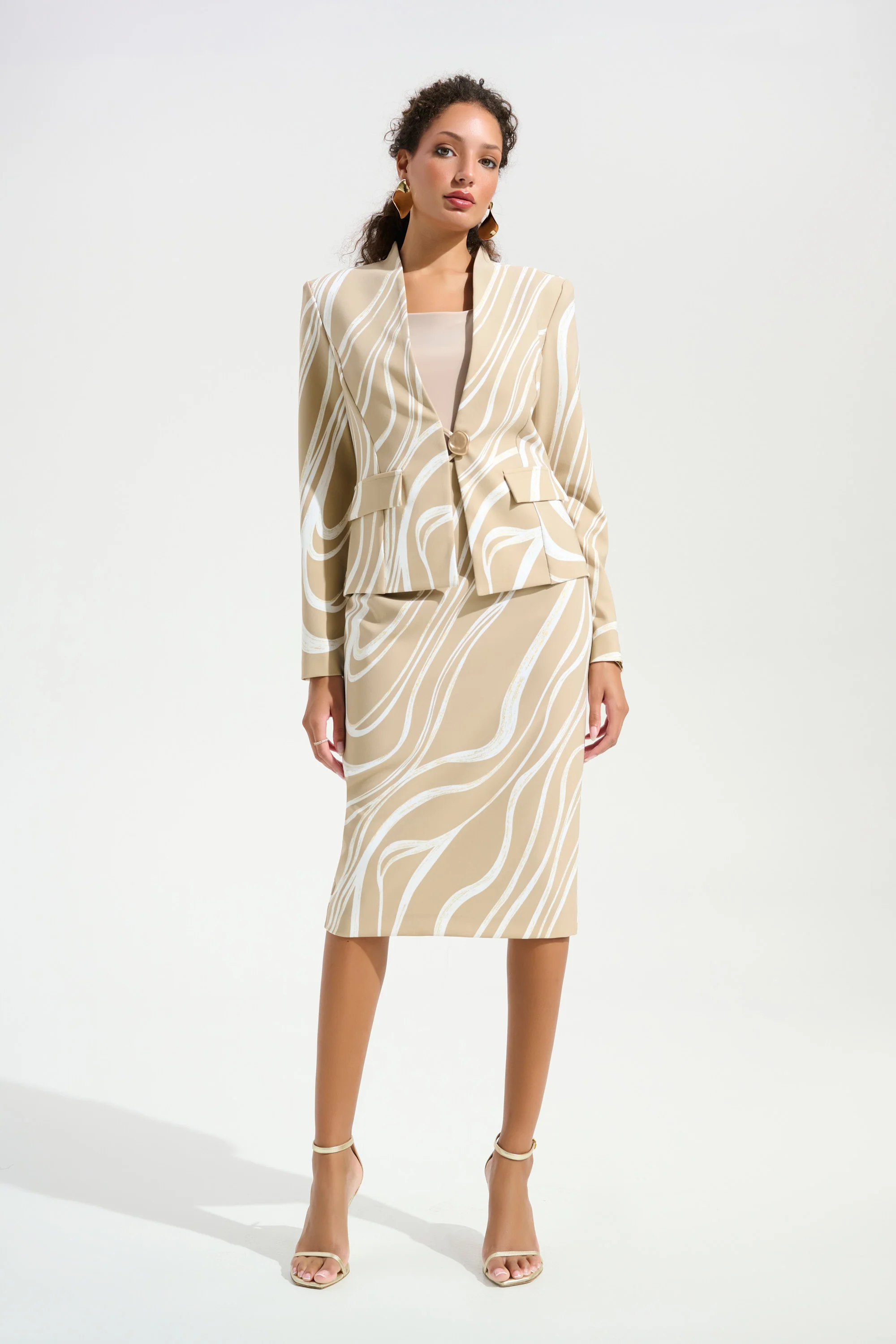Joseph Ribkoff Abstract Print Pencil Skirt Style 261771 - Image 2