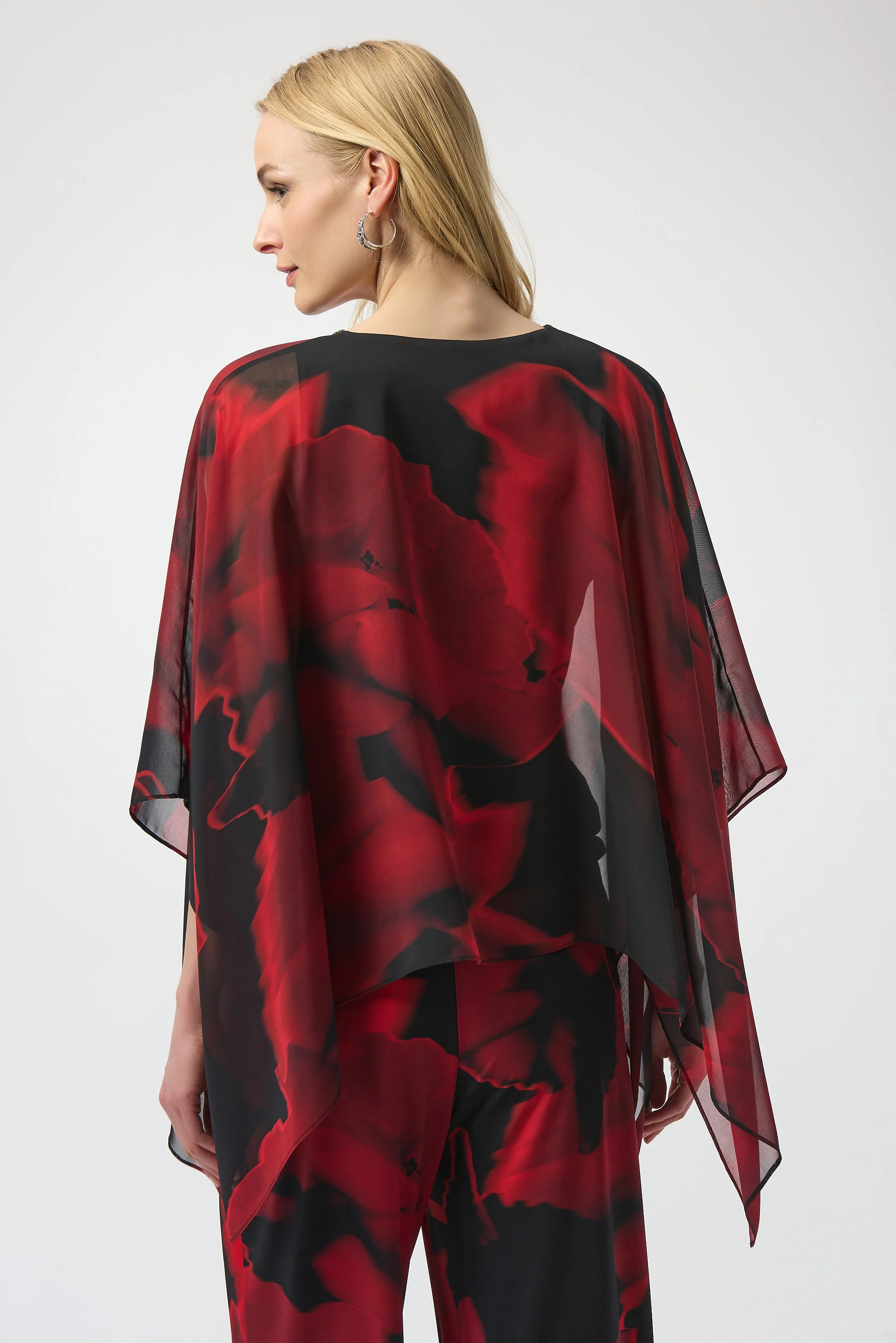 Joseph Ribkoff Abstract Print Poncho Top Style 254090 - Image 4