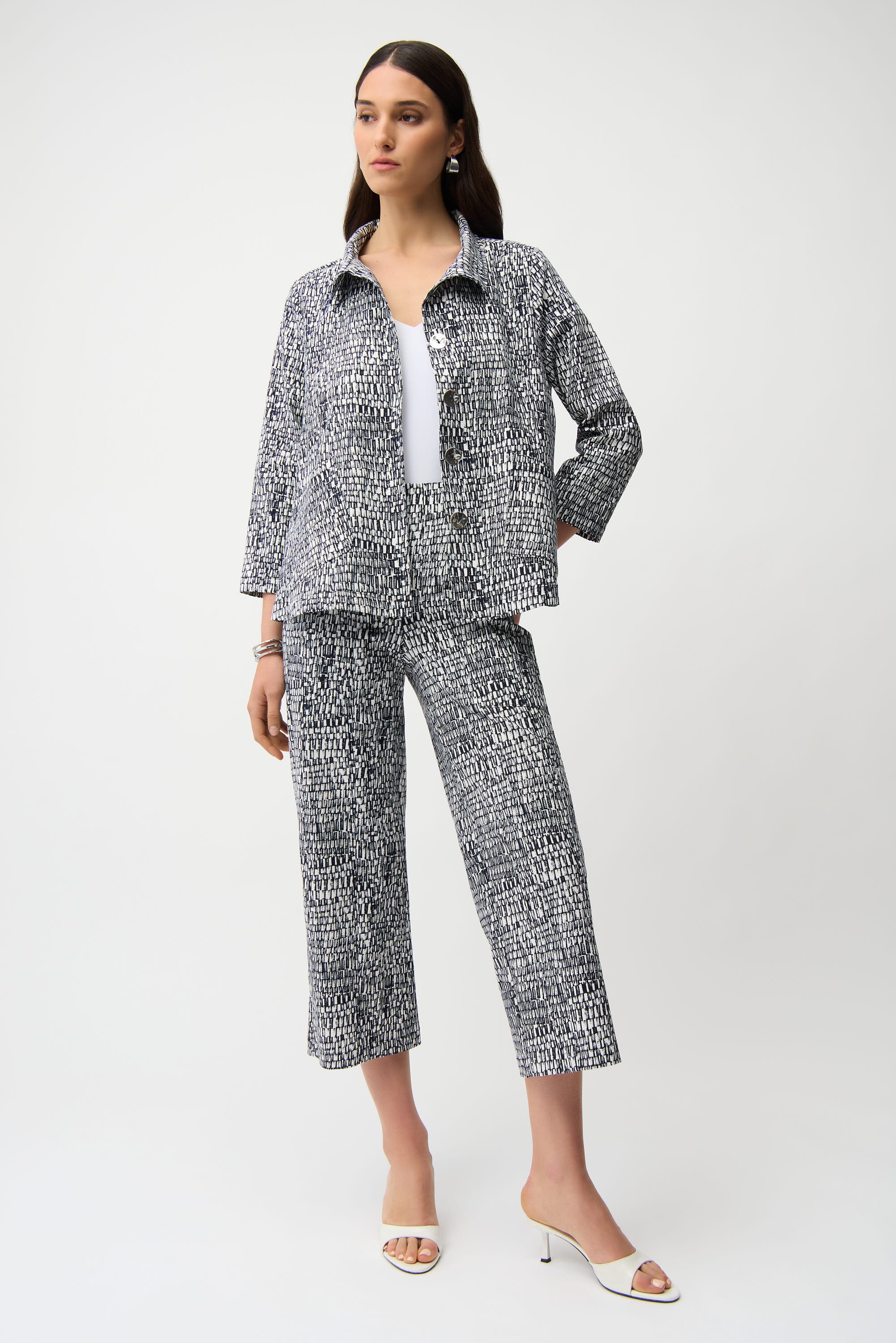 Joseph Ribkoff Abstract Print Pull-On Culotte Style 261002 - Image 2