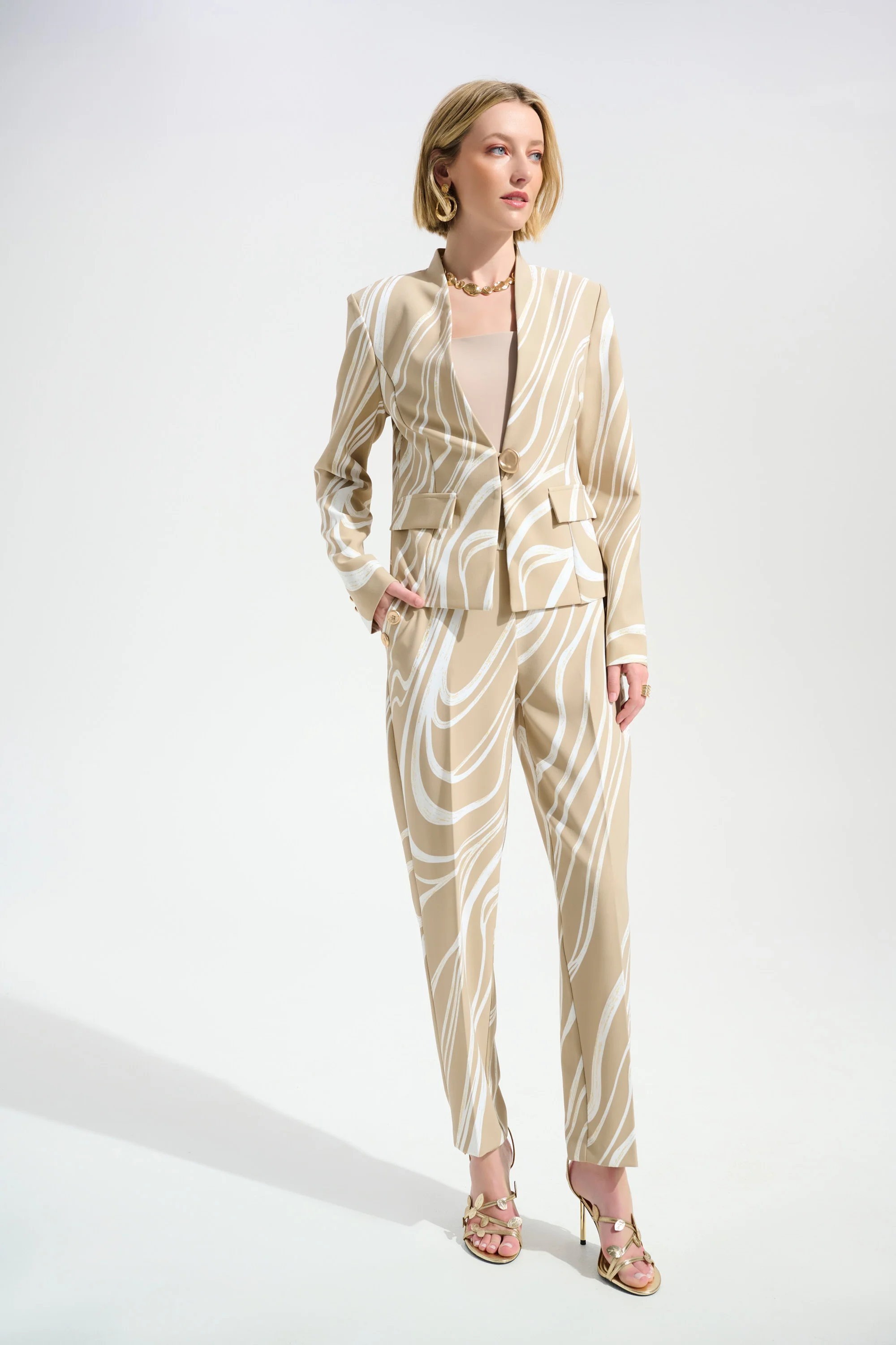Joseph Ribkoff Abstract Print Pull-On Pants Style 261751 - Image 2