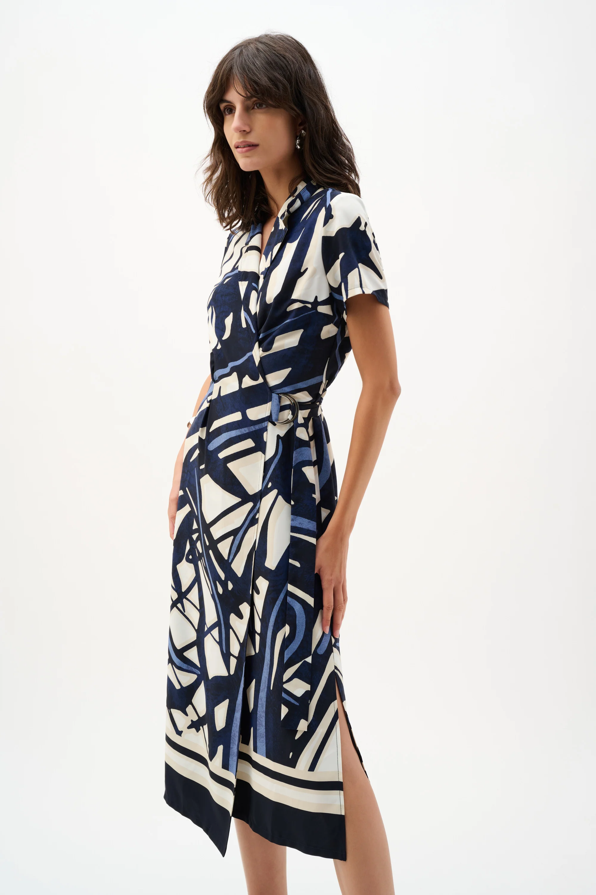 Joseph Ribkoff Abstract Print Shirt Dress Style 262128 - Image 6
