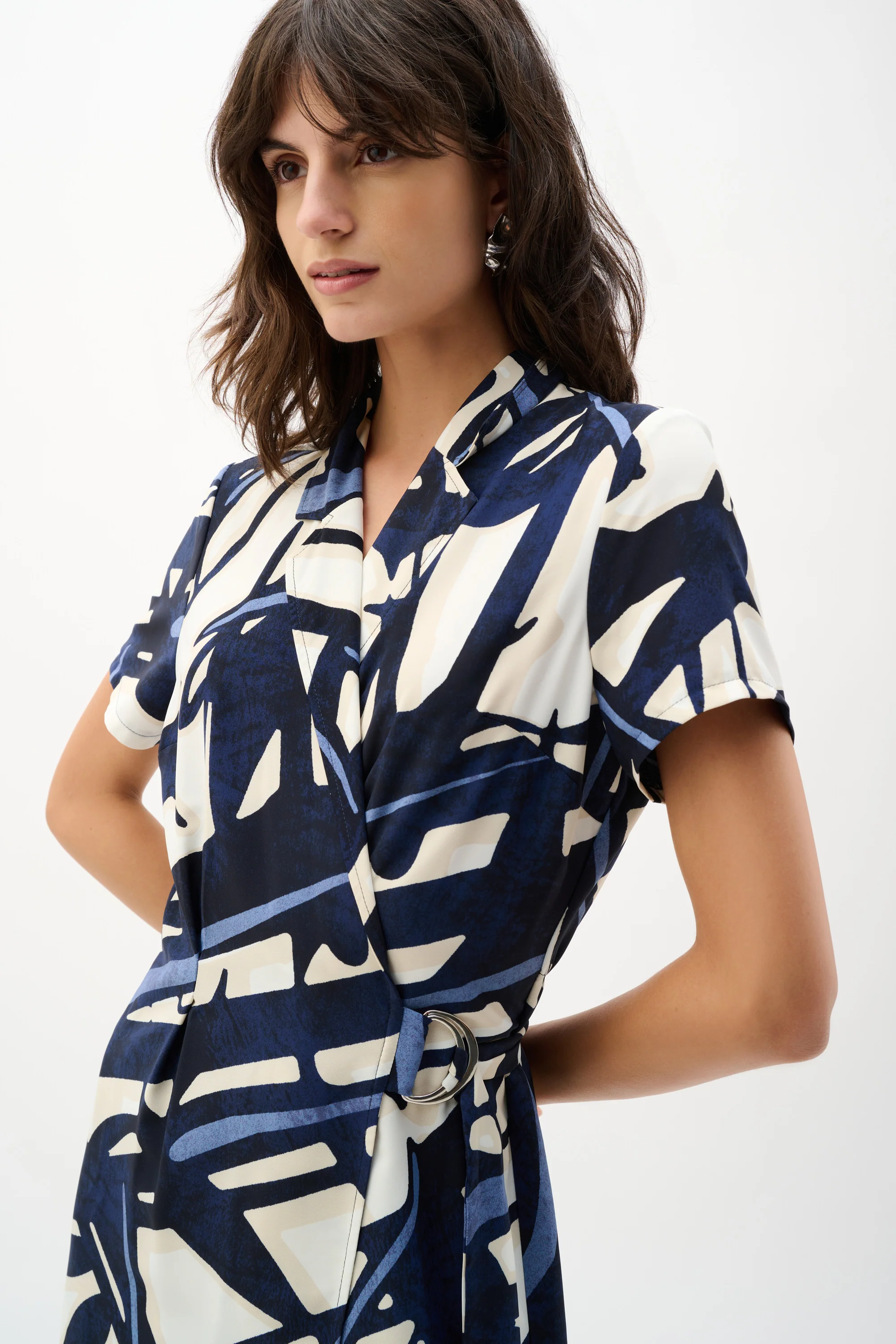 Joseph Ribkoff Abstract Print Shirt Dress Style 262128 - Image 7