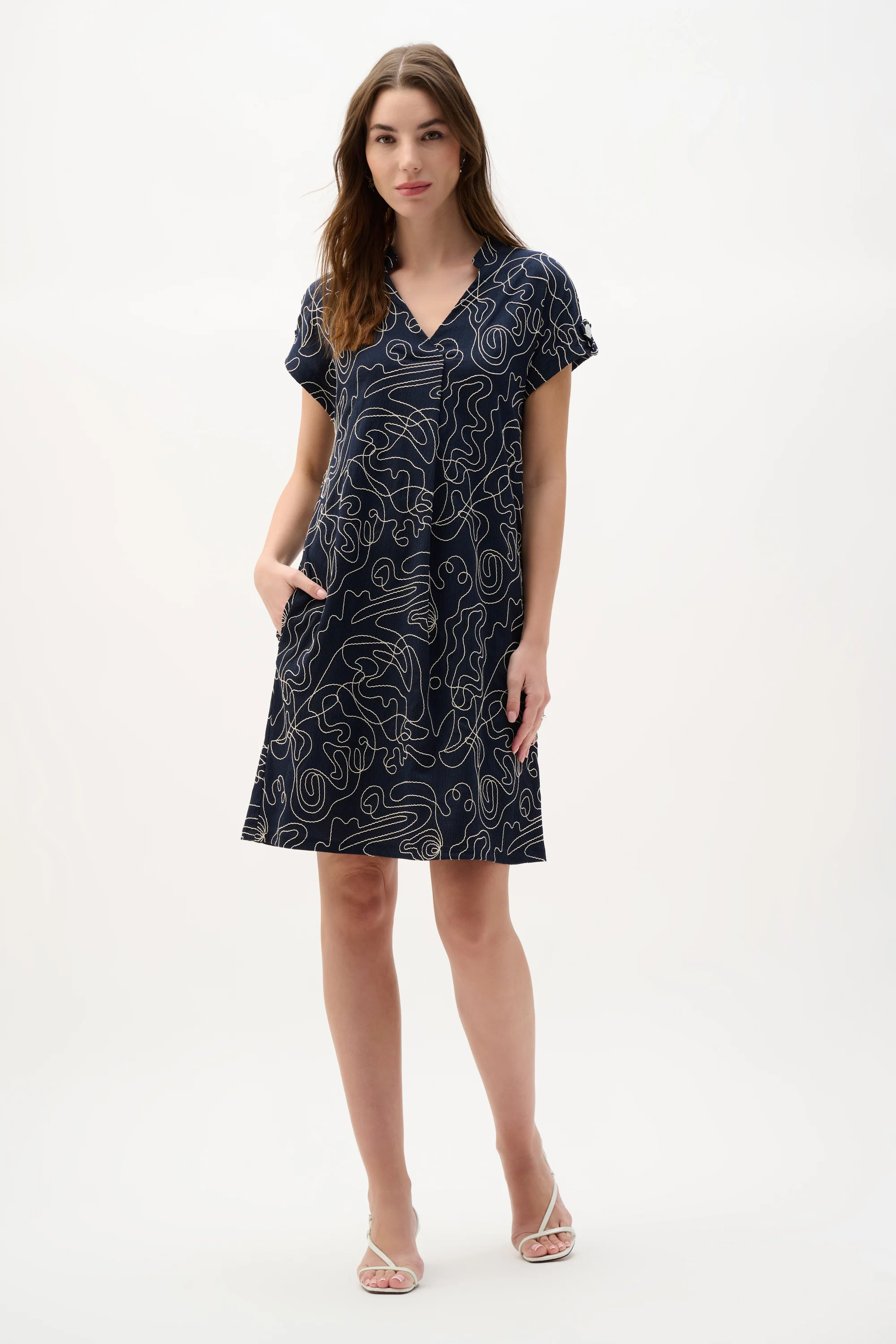 Joseph Ribkoff Abstract Print Trapeze Dress Style 262170