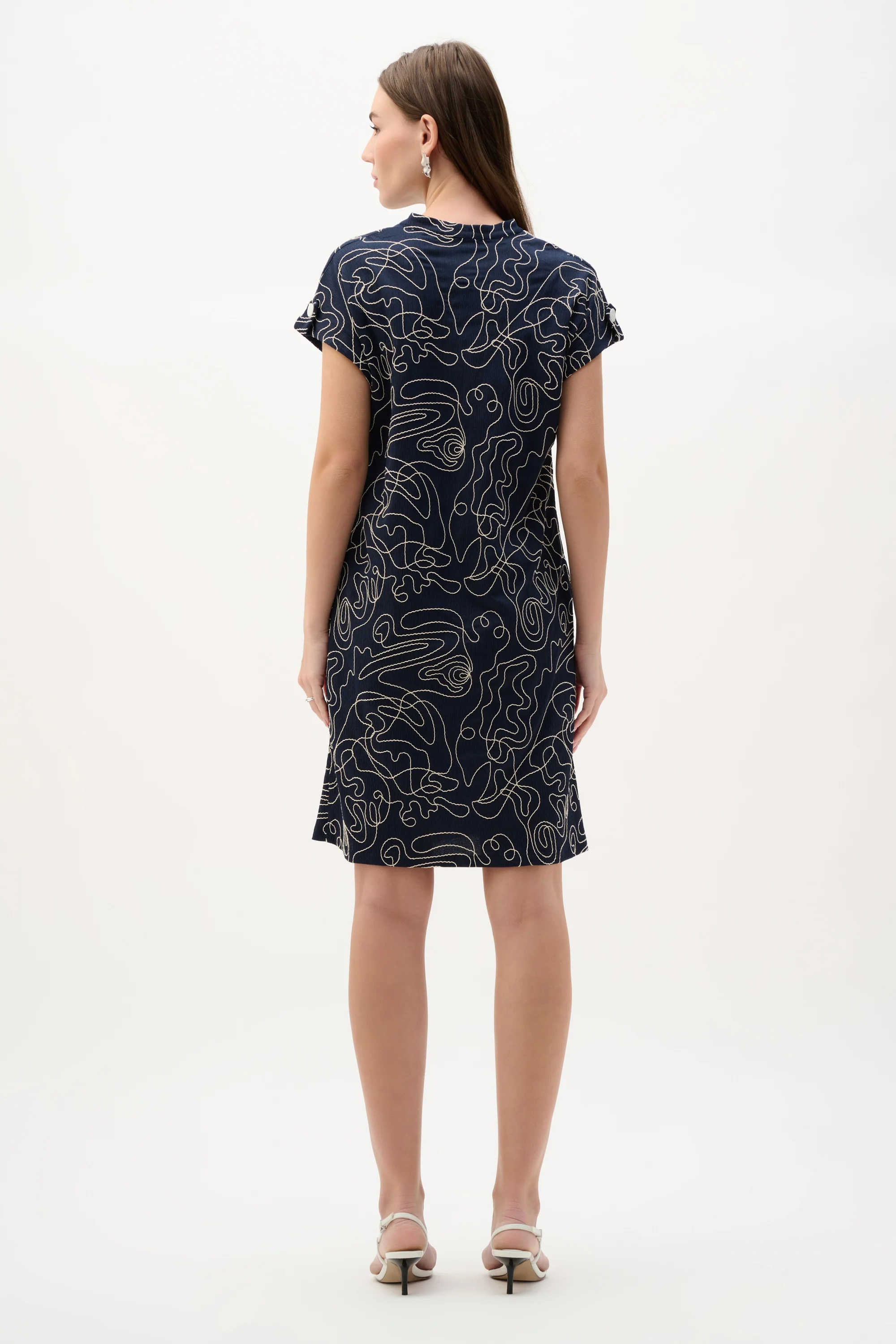 Joseph Ribkoff Abstract Print Trapeze Dress Style 262170 - Image 4