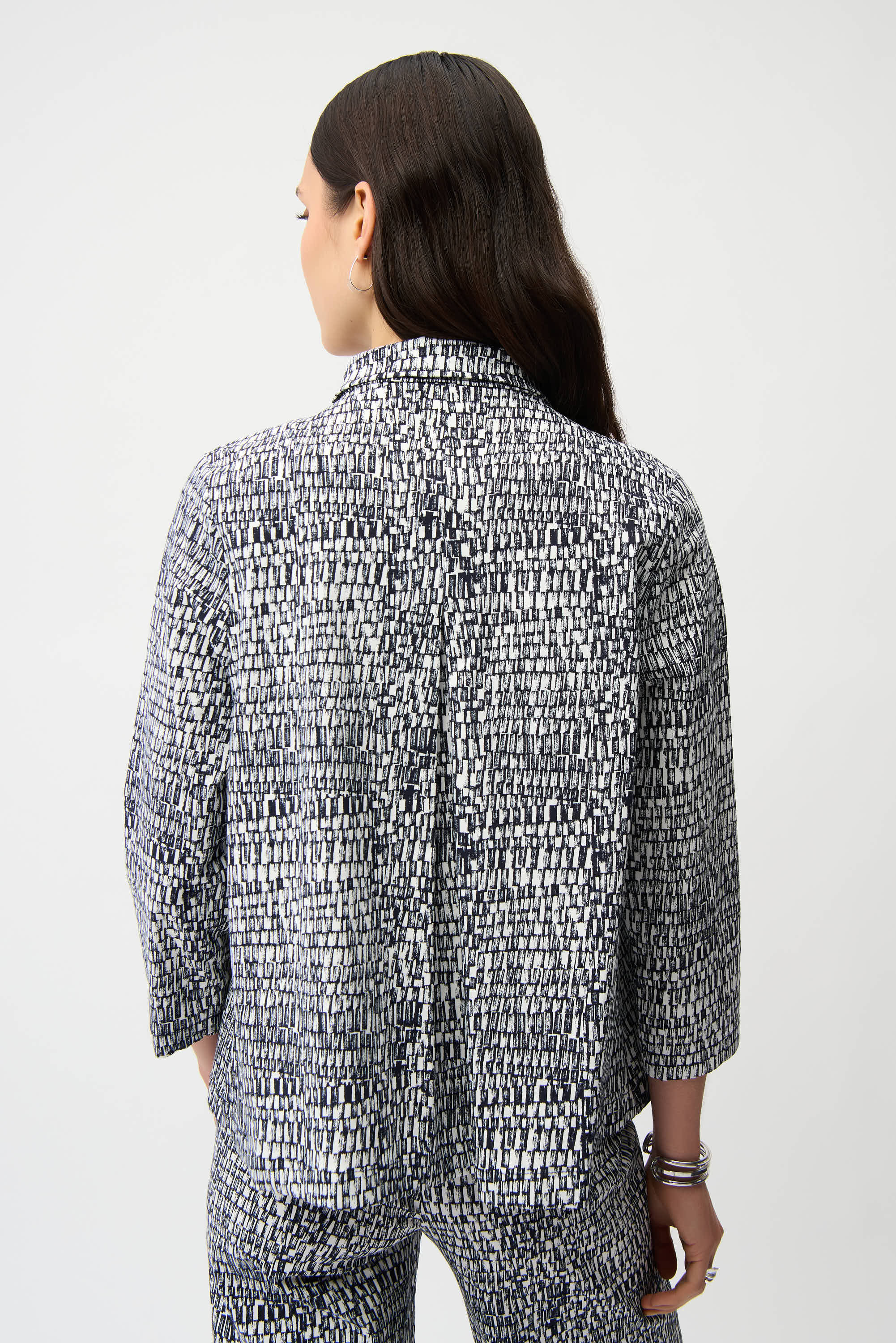 Joseph Ribkoff Abstract Print Trapeze Jacket Style 261003 - Image 3
