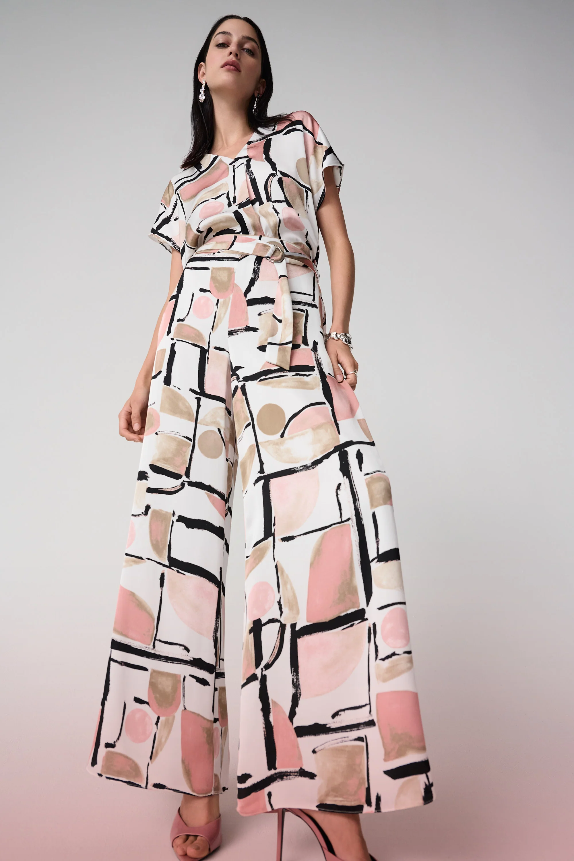 Joseph Ribkoff Abstract Print Wide Leg Pull-On Pants Style 261198 - Image 2