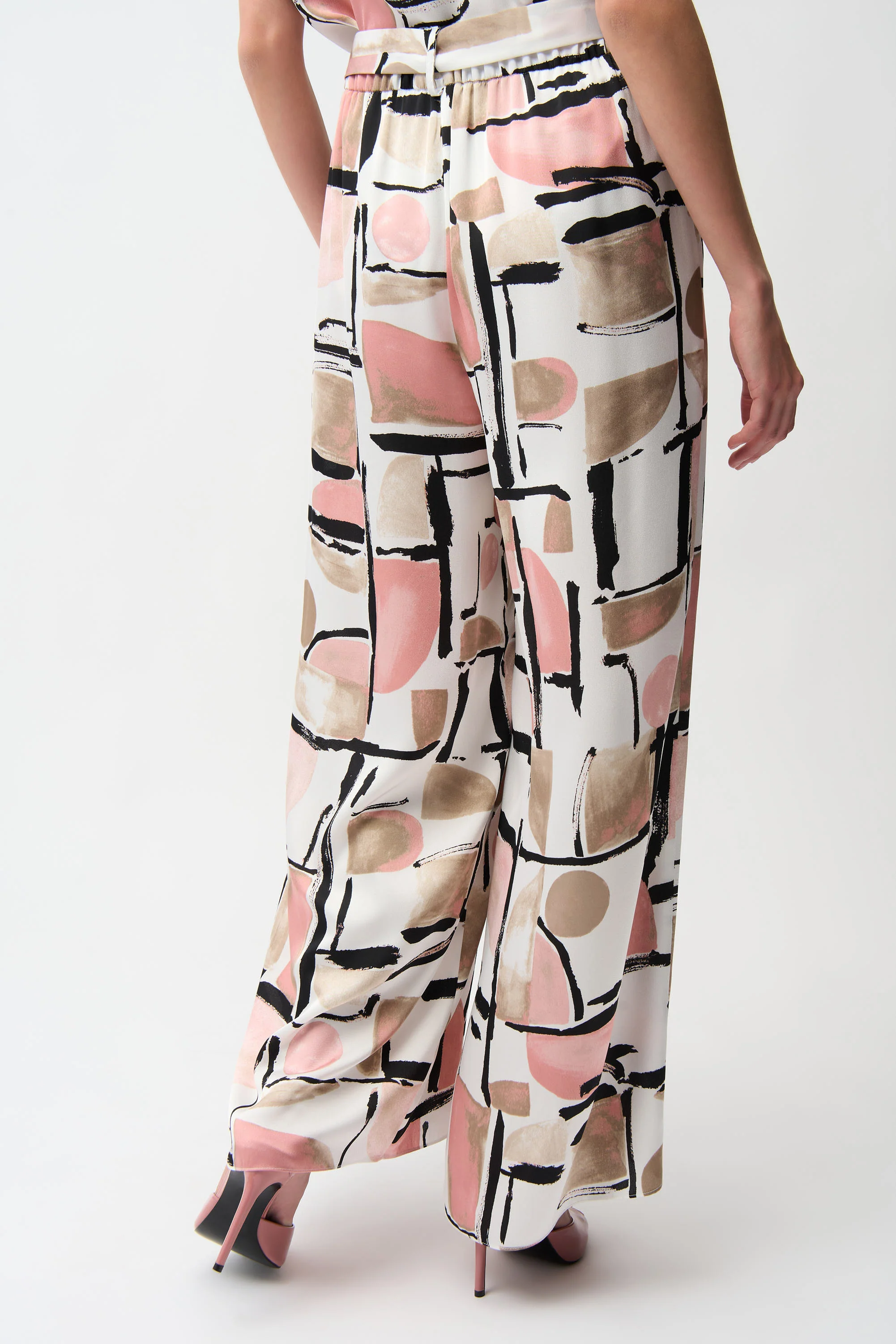 Joseph Ribkoff Abstract Print Wide Leg Pull-On Pants Style 261198 - Image 3
