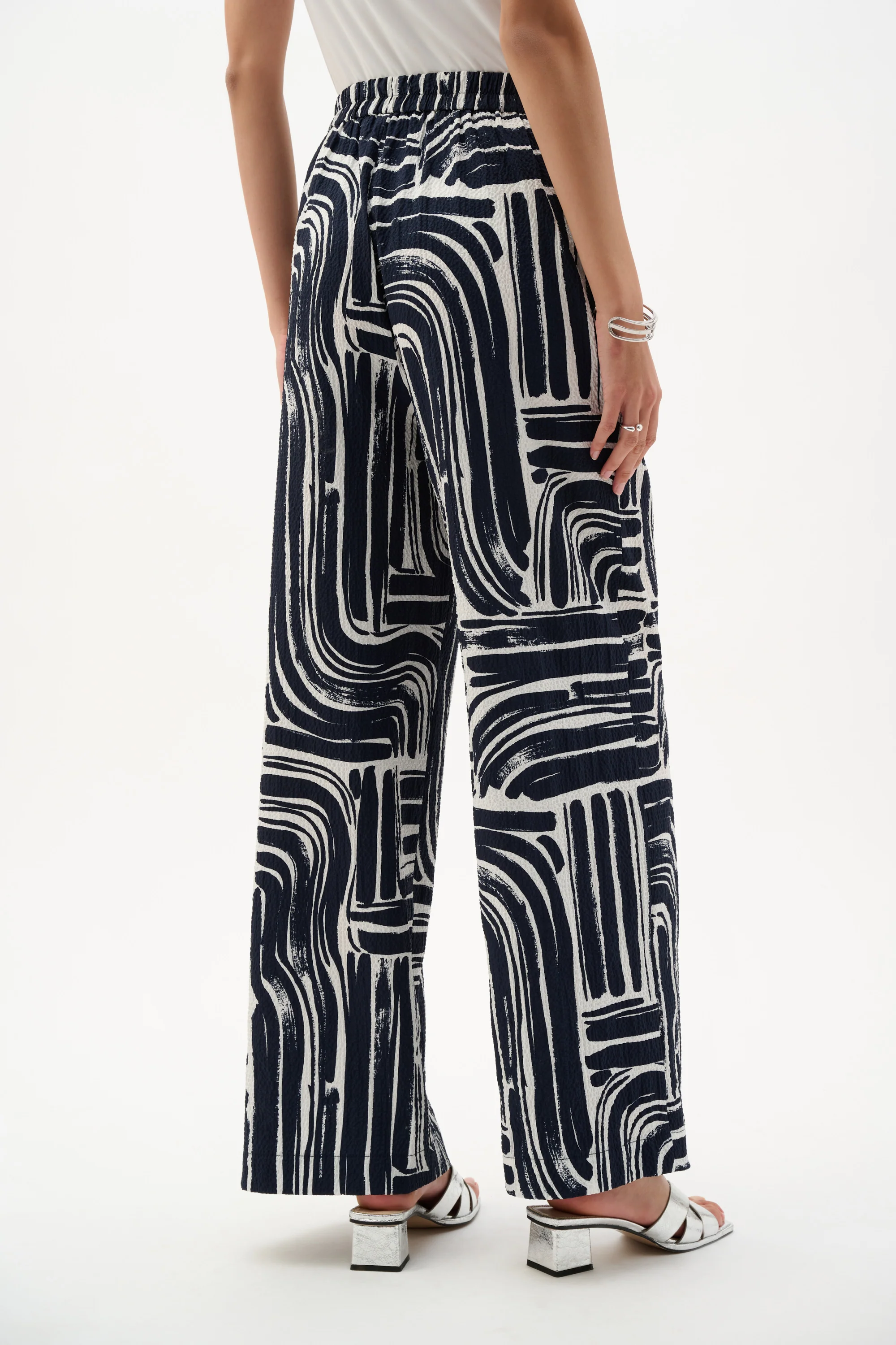 Joseph Ribkoff Abstract Print Wide Leg Pull-On Pants Style 262165 - Image 3