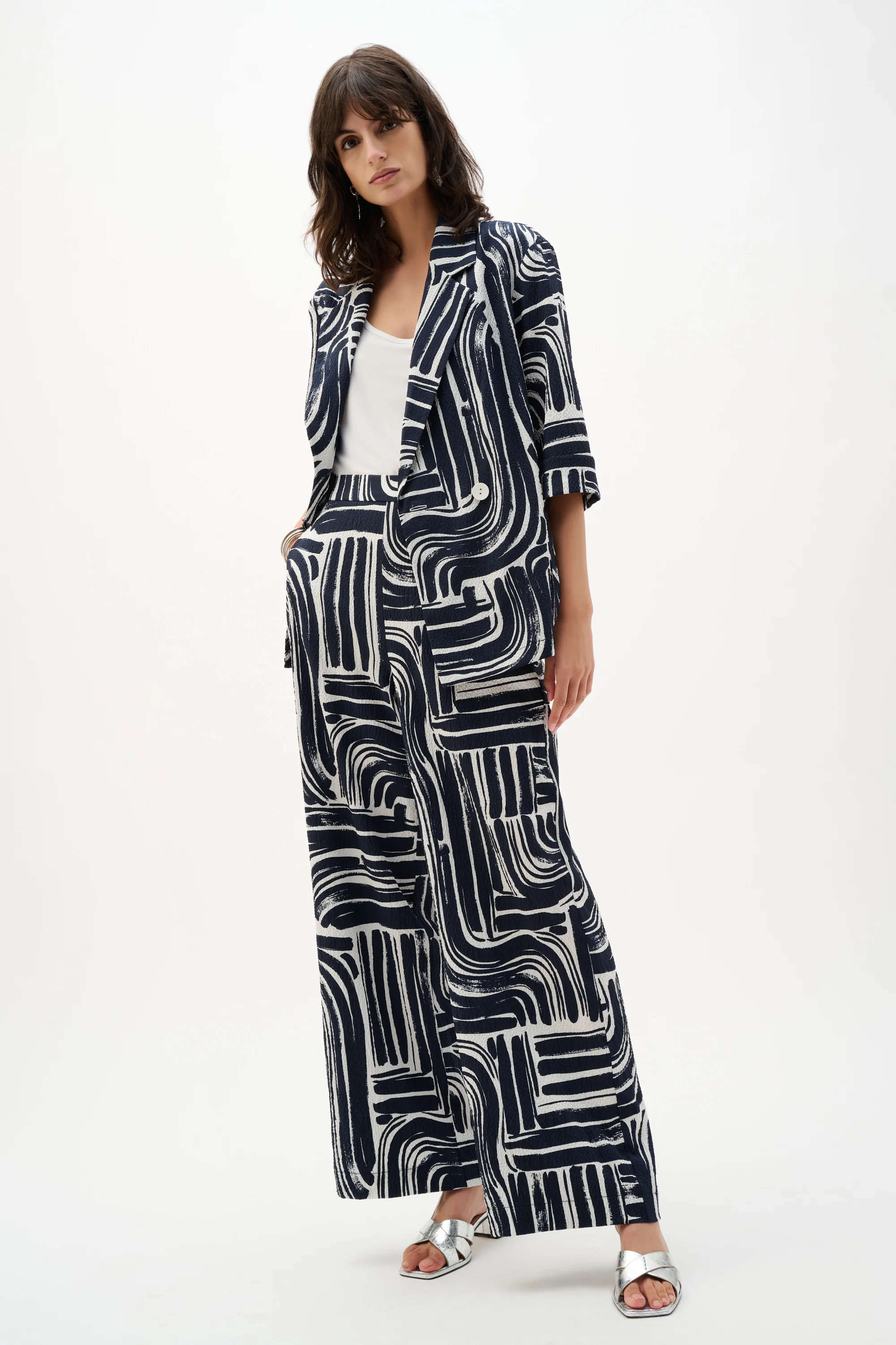 Joseph Ribkoff Abstract Print Wide Leg Pull-On Pants Style 262165 - Image 5