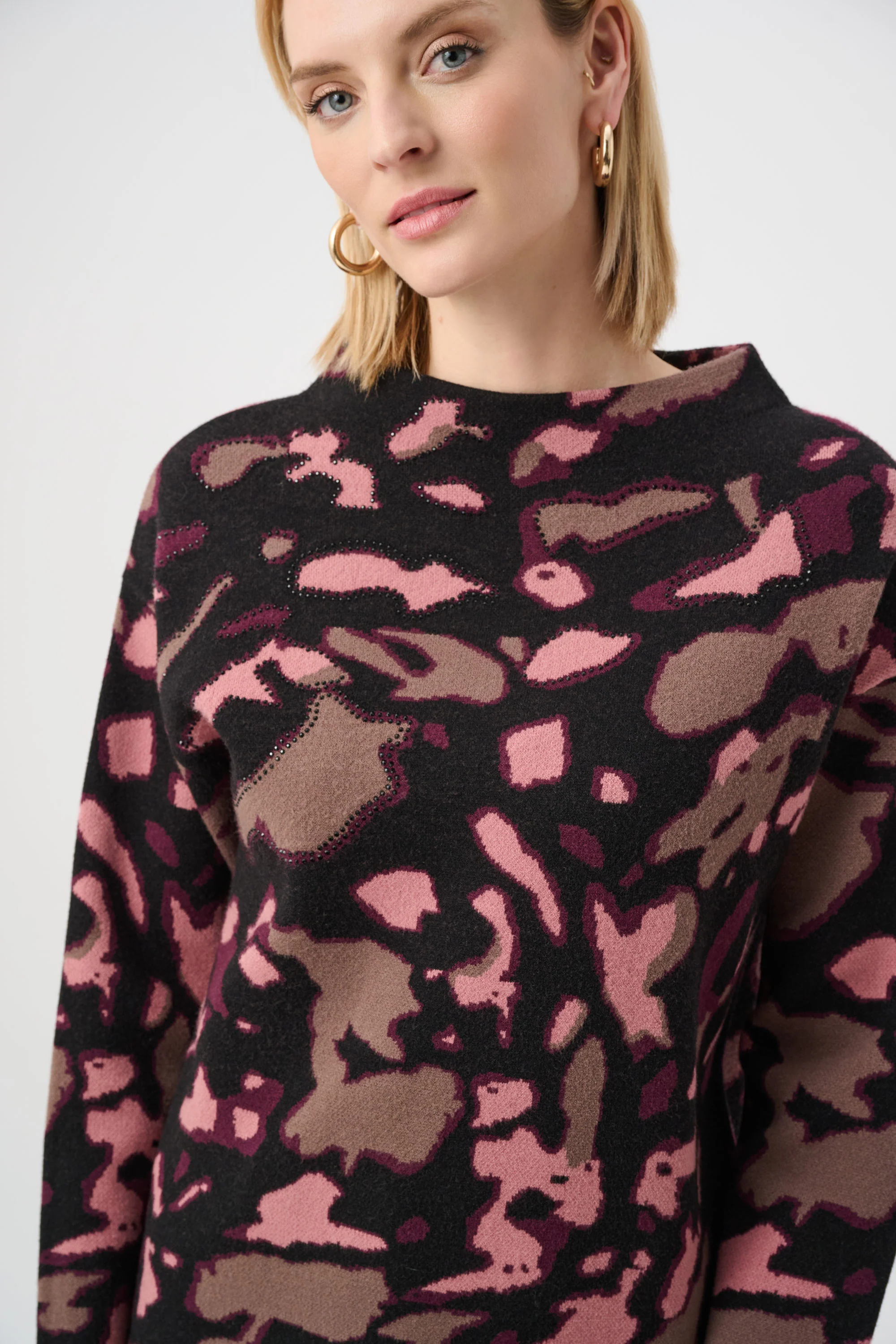Joseph Ribkoff Abstract Sweater With Rhinestone Detail Style 263930 - Image 4