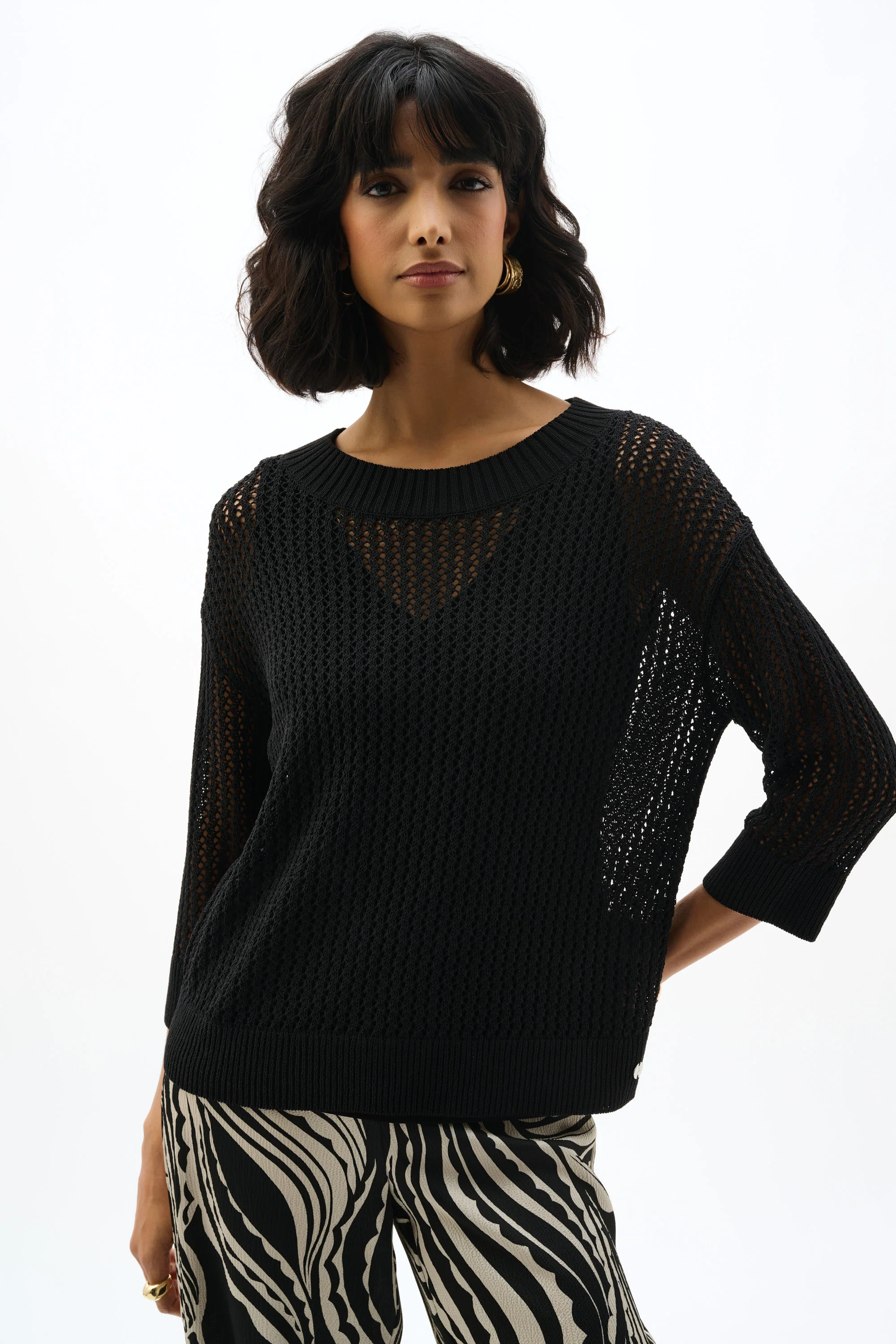Joseph Ribkoff Acrylic Blend Open Stitch Sweater Style 262976 - Image 6