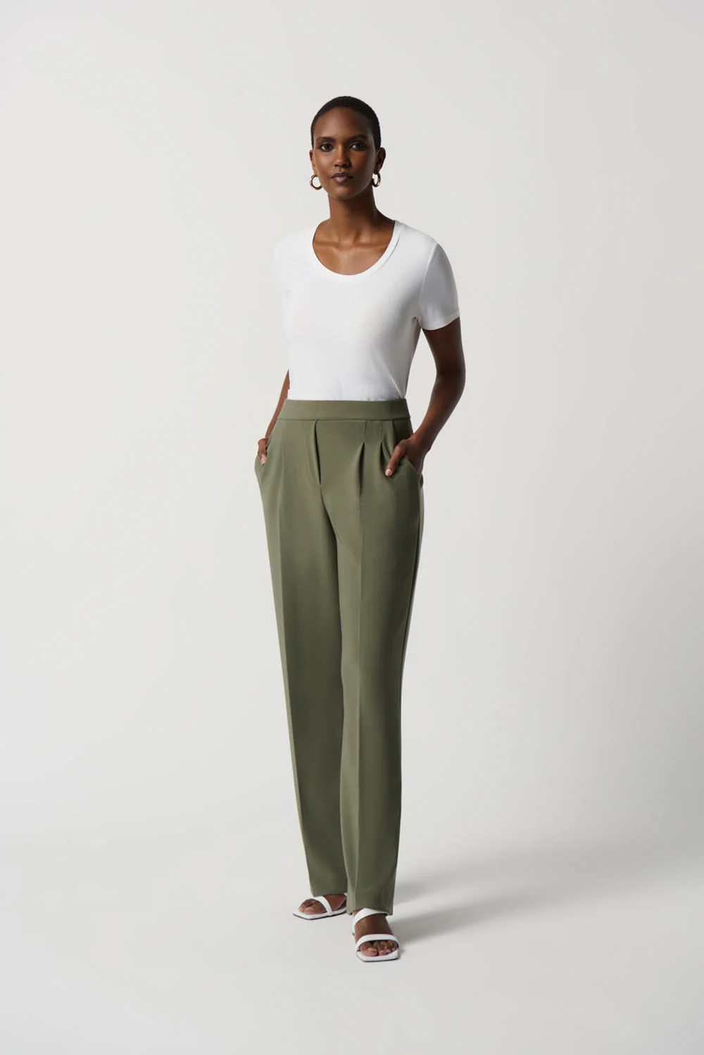 Joseph Ribkoff Agave Wide-Leg Knit Pants Style 231136 - Image 3