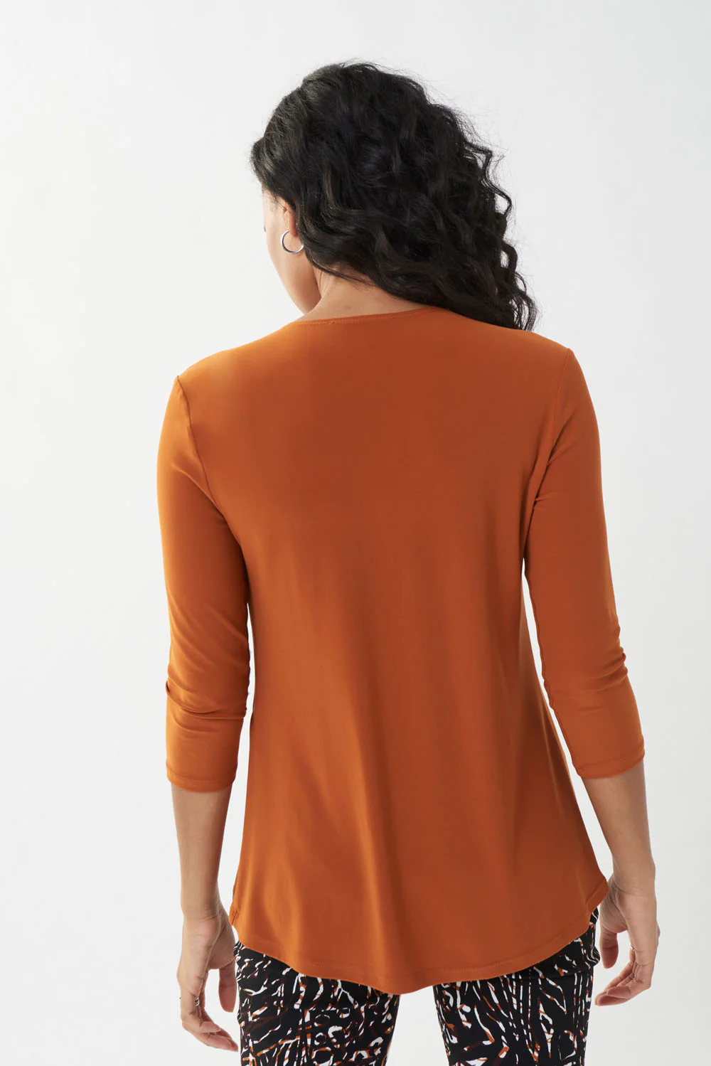 Joseph Ribkoff Amber Stone Draped Henley Top Style 223102 - Image 4