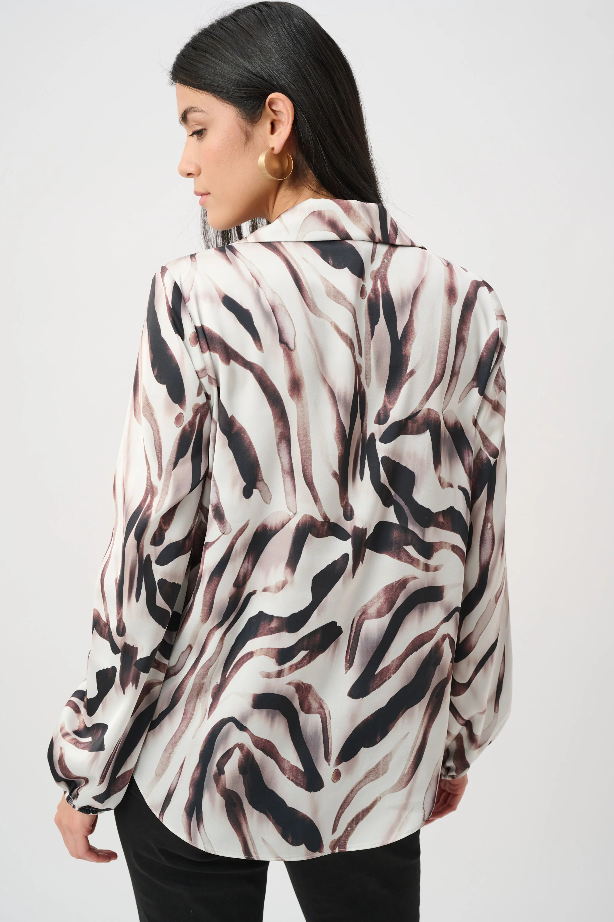 Joseph Ribkoff Animal Print Draped Top Style 263057 - Image 3