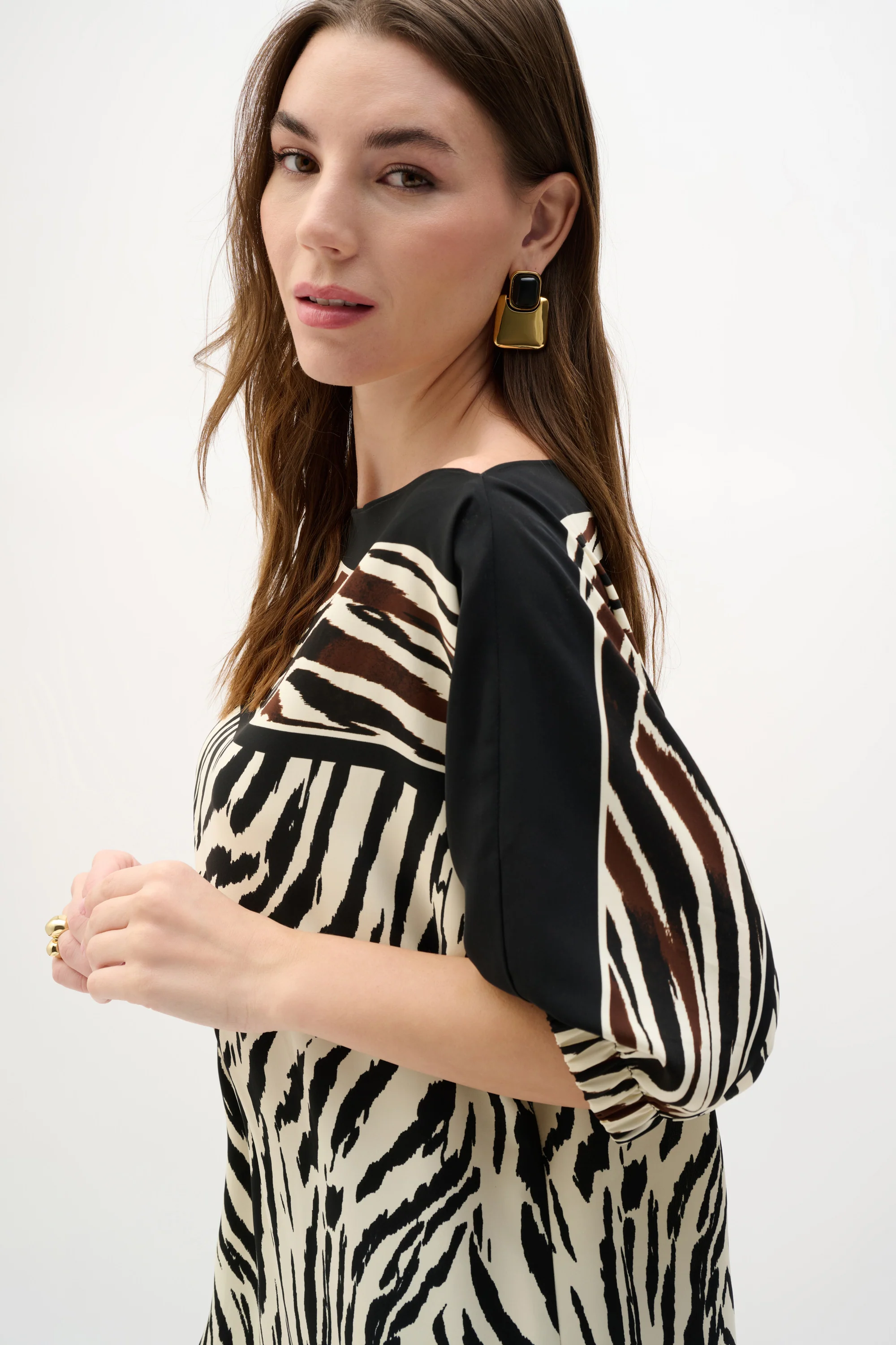 Joseph Ribkoff Animal Print Straight Dress Style 262229 - Image 3