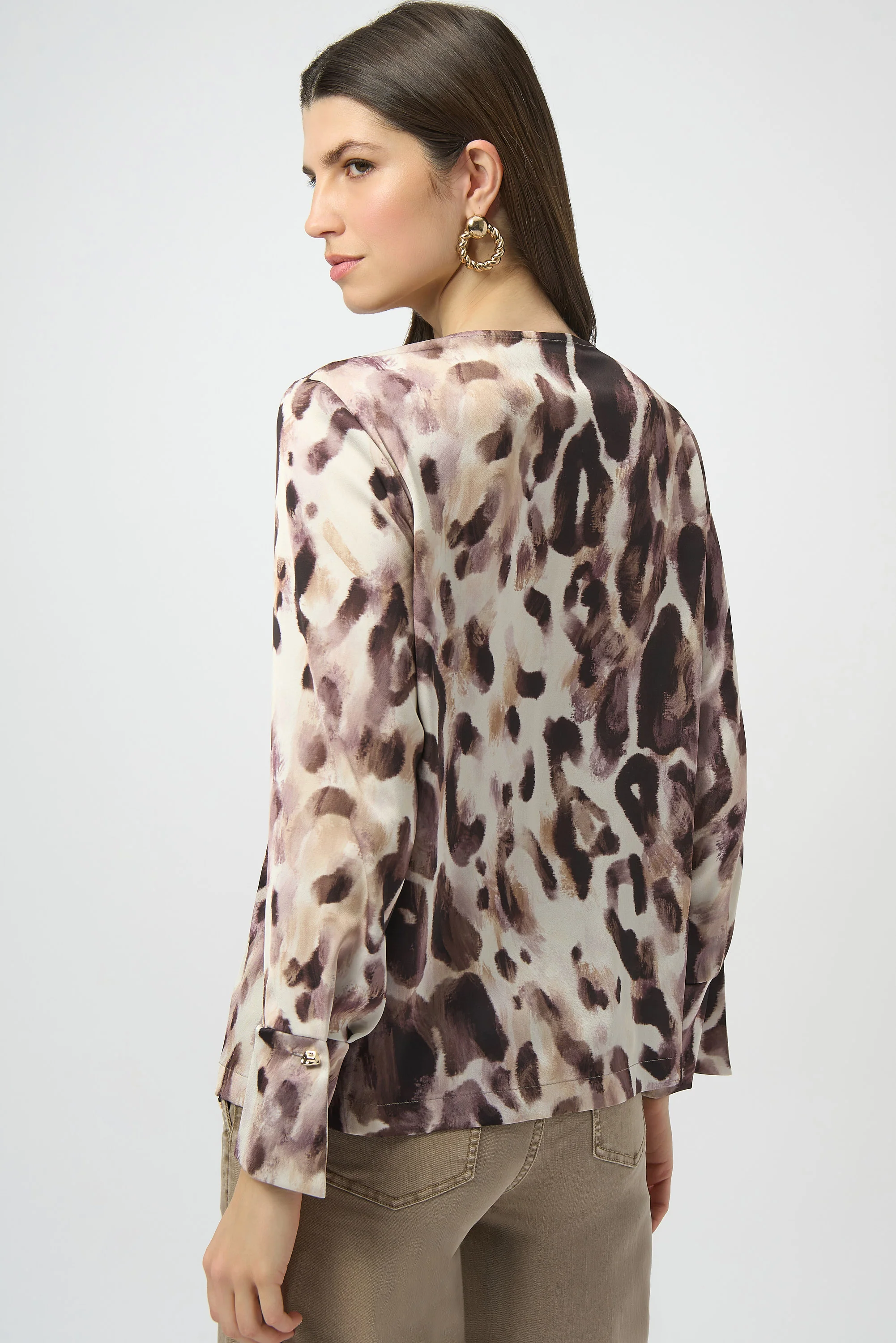 Joseph Ribkoff Animal Print Straight Top Style 254166 - Image 4