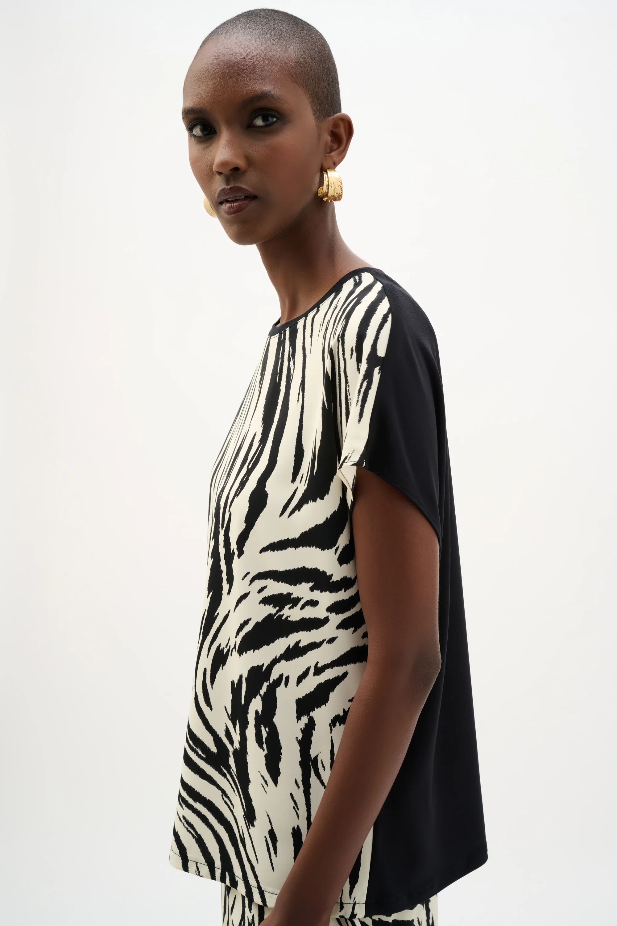 Joseph Ribkoff Animal Print with Silky Knit Back Top Style 262049 - Image 3