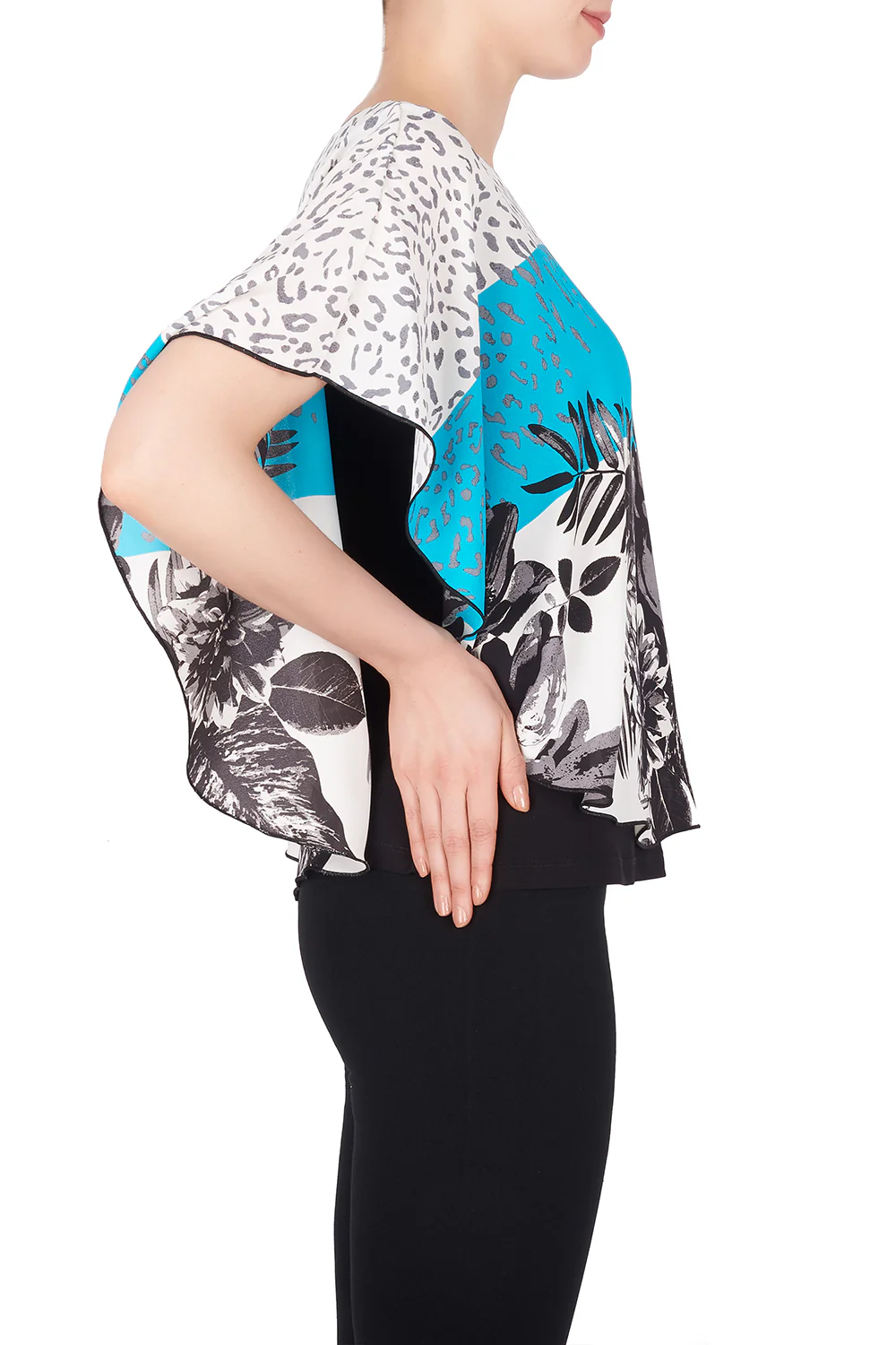 Joseph Ribkoff Aqua/Multi/Black Top Style 191601 - Image 2