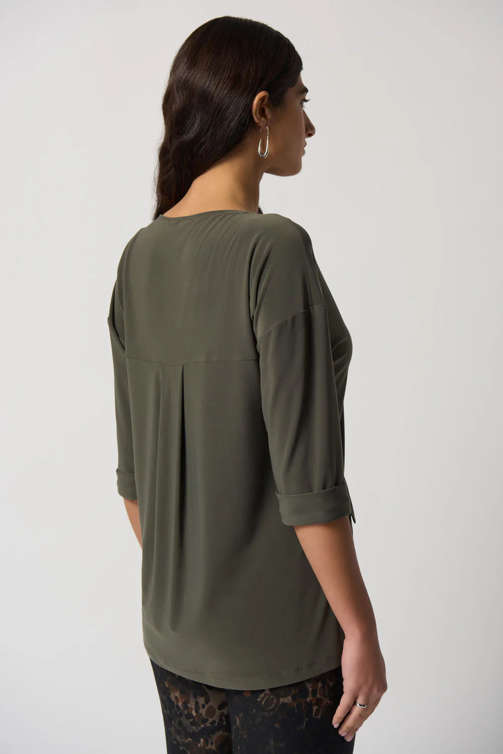 Joseph Ribkoff Avocado Dolman Sleeve Boxy Top Style 233186 - Image 3