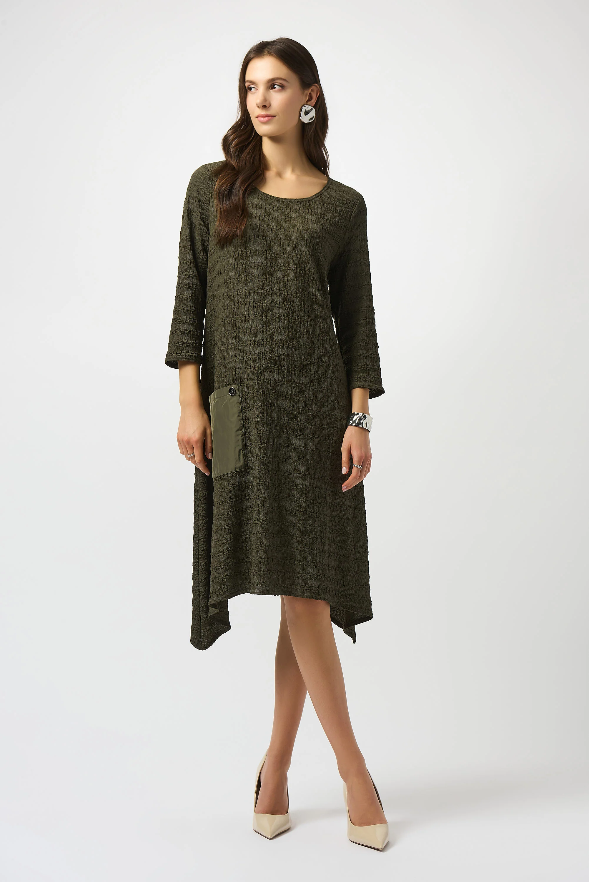 Joseph Ribkoff Textured Knit A-Line Dress Style 253023