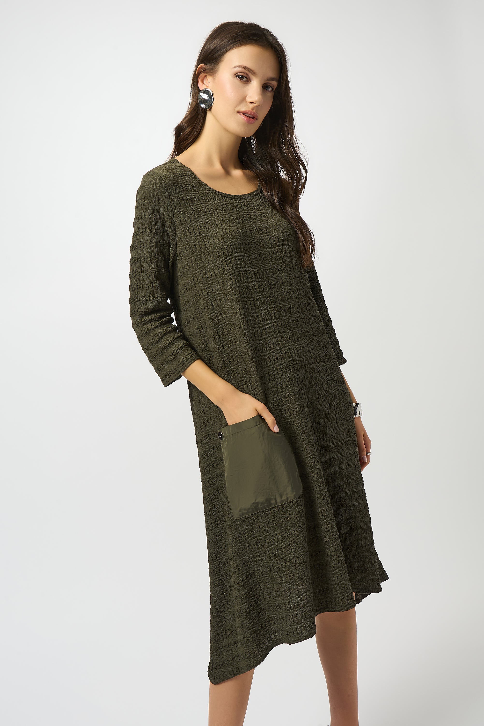 Joseph Ribkoff Textured Knit A-Line Dress Style 253023 - Image 2