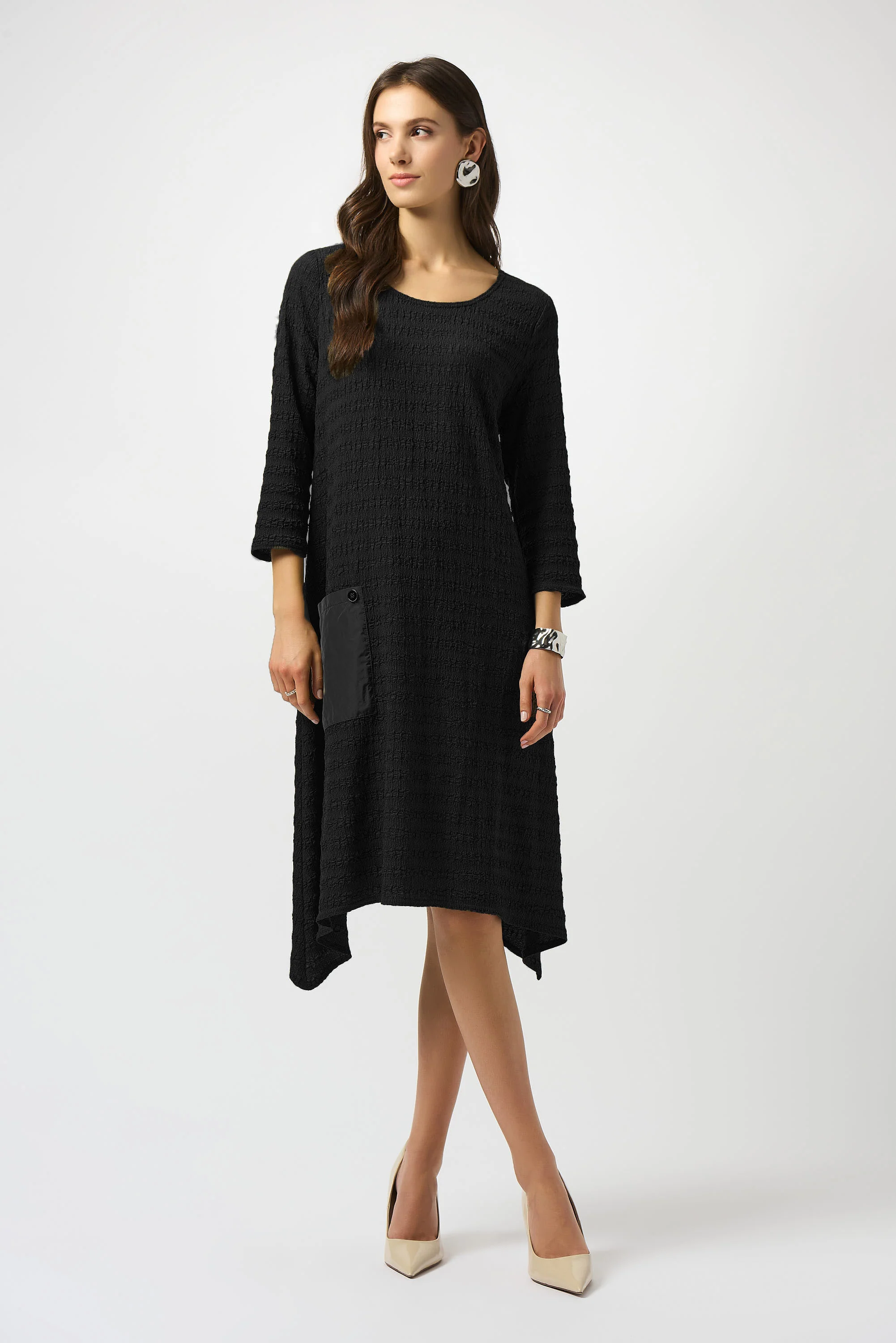 Joseph Ribkoff Textured Knit A-Line Dress Style 253023 - Image 4
