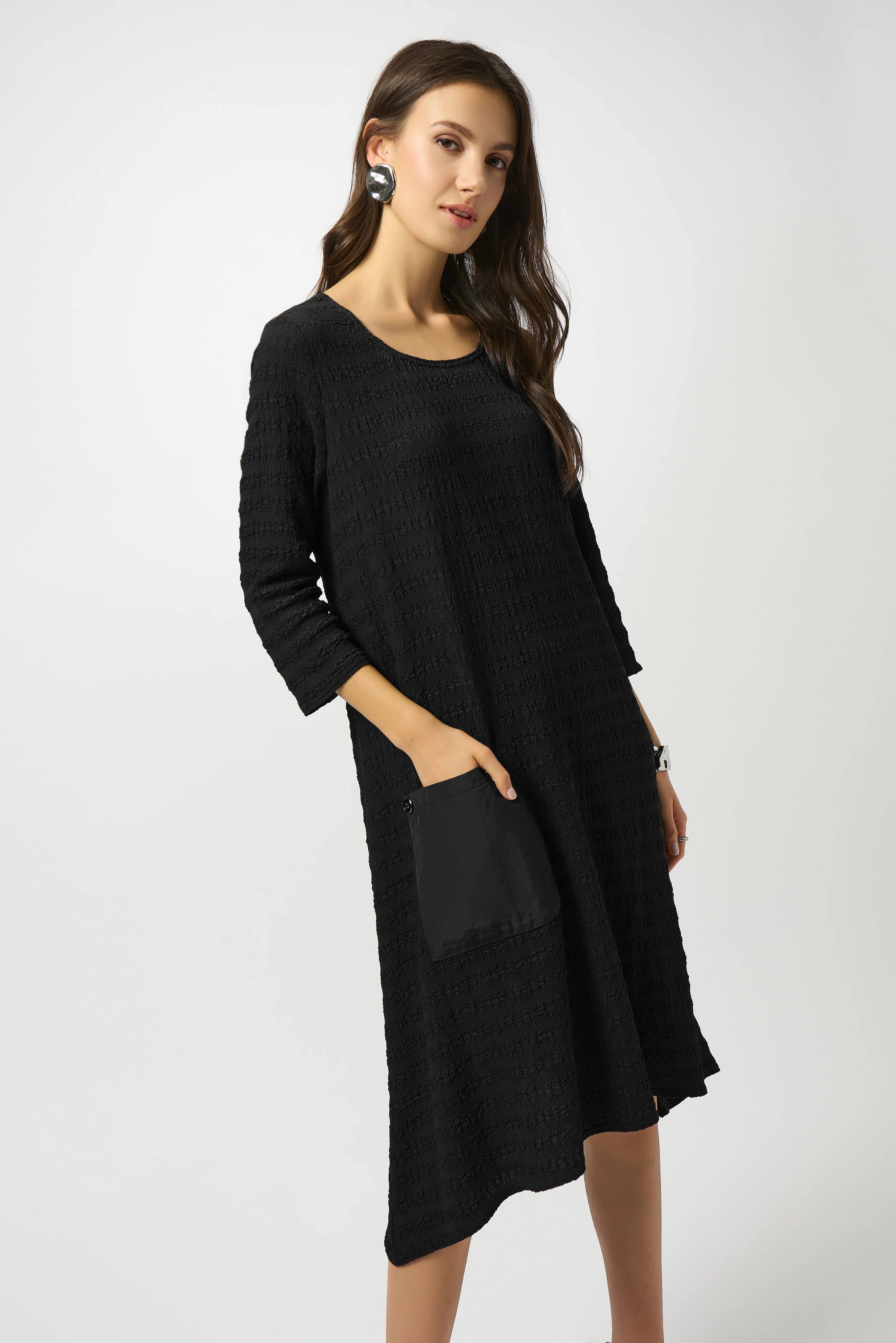 Joseph Ribkoff Textured Knit A-Line Dress Style 253023 - Image 5