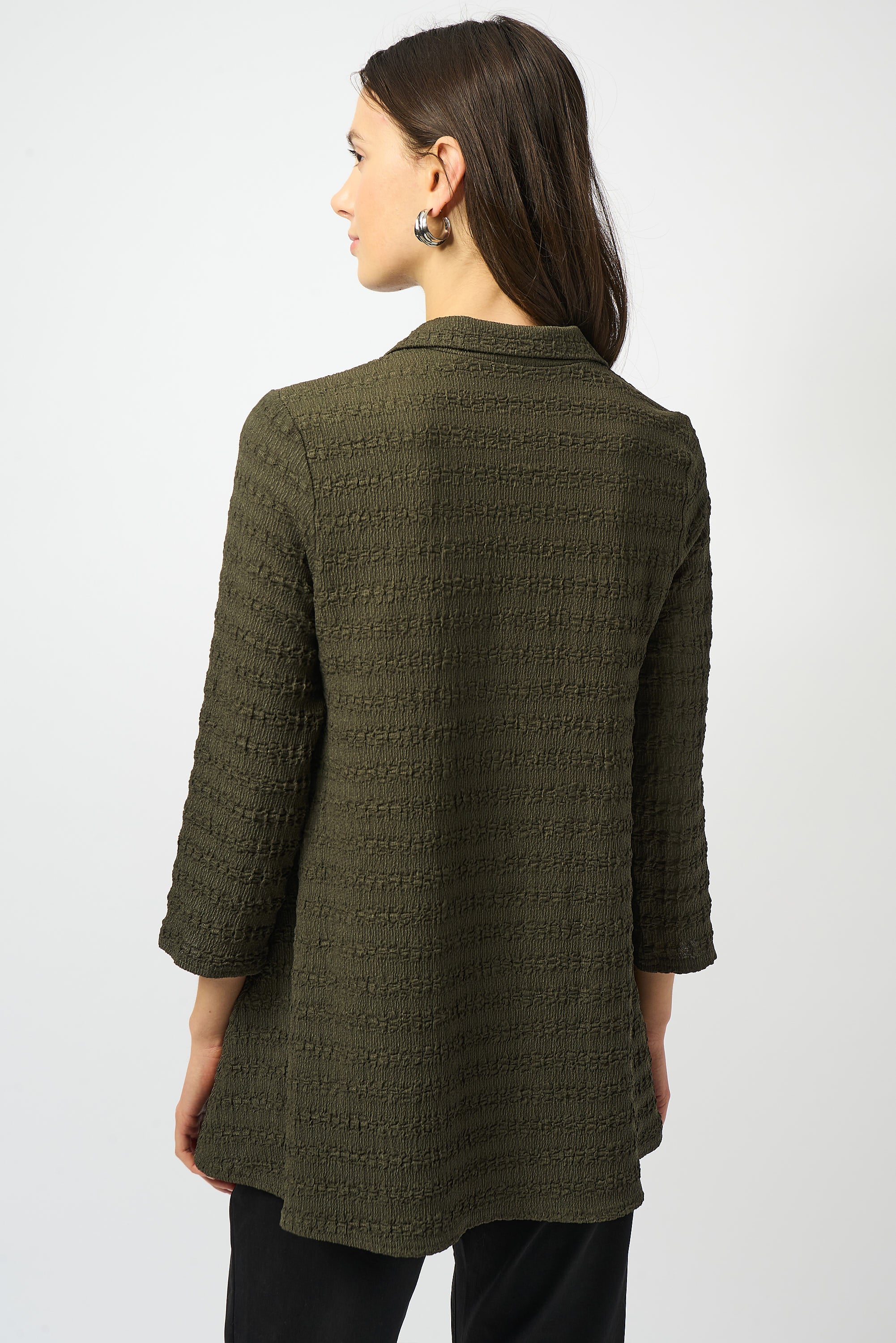 Joseph Ribkoff Avocado Textured Knit A-Line Tunic Style 253028 - Image 2