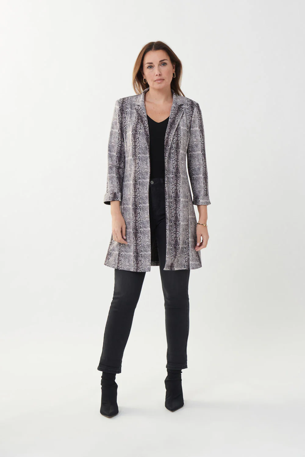 Joseph Ribkoff Beige/Black Snake Print Blazer Style 223171