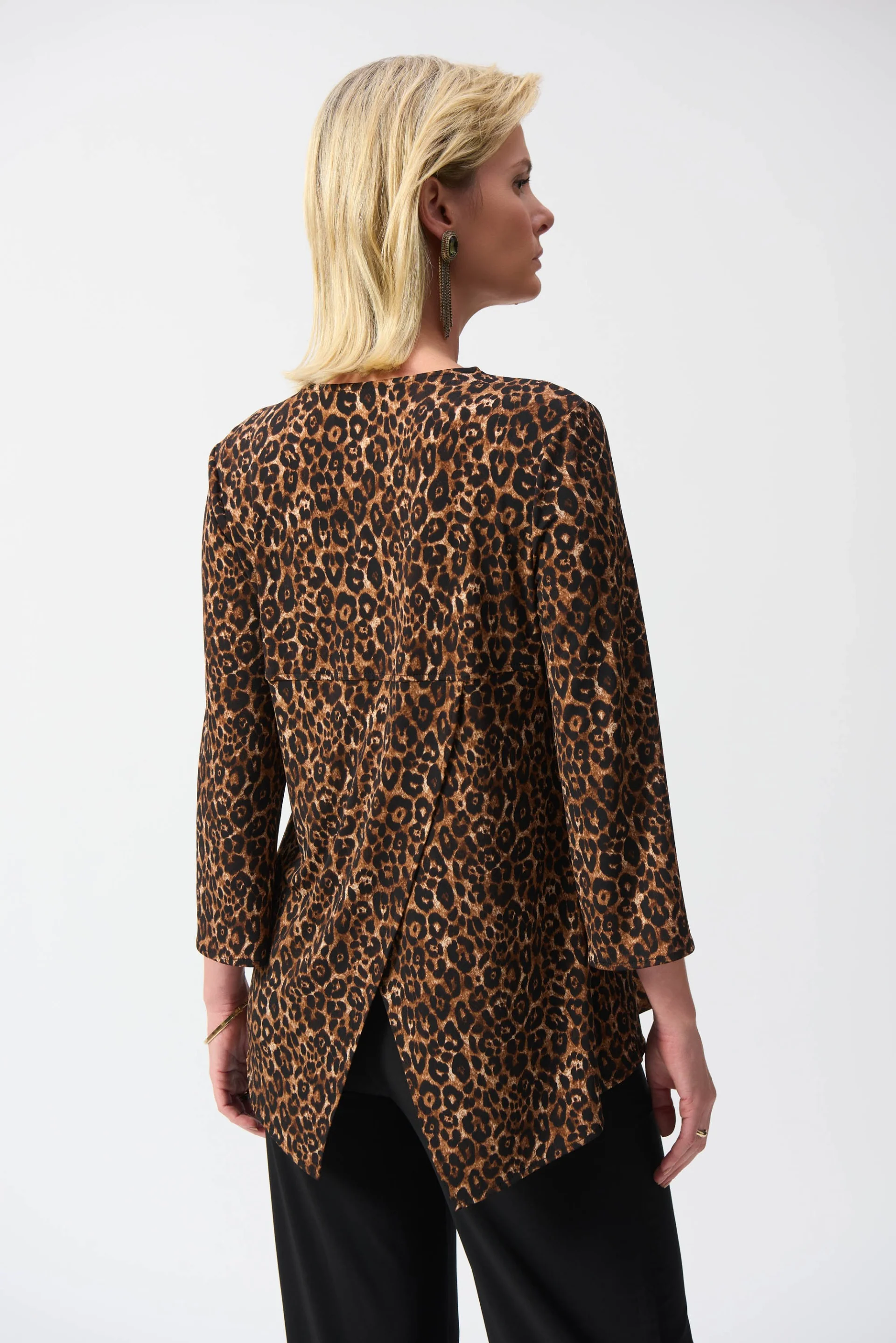 Joseph Ribkoff Beige/Black Animal Print Fit and Flare Tunic Style 244252 - Image 6