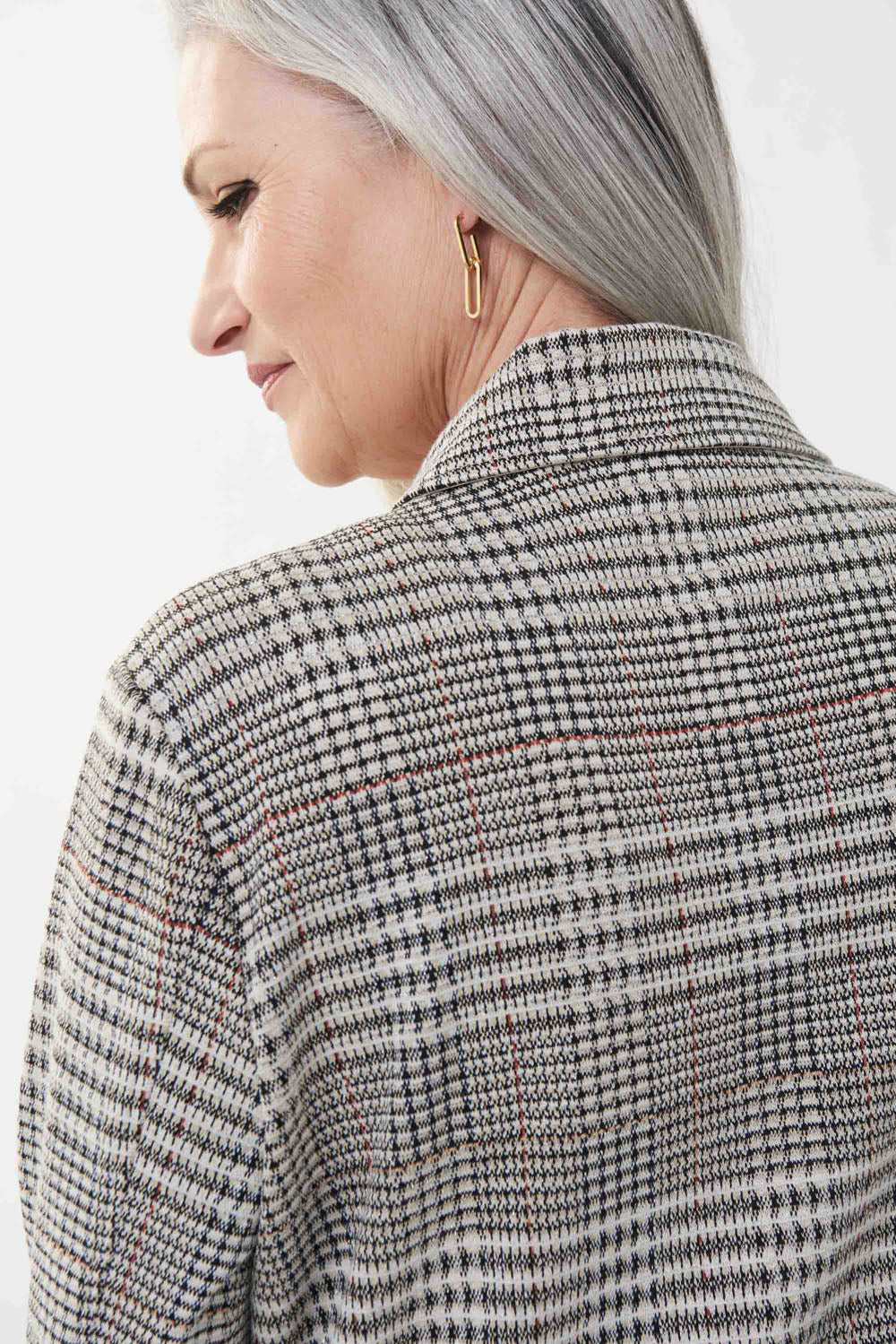 Joseph Ribkoff Beige/Black Knit Shacket Style 223298 - Image 3