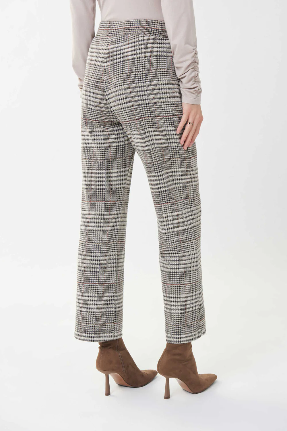 Joseph Ribkoff Beige/Black Knit Jacquard Pants Style 223143 - Image 4