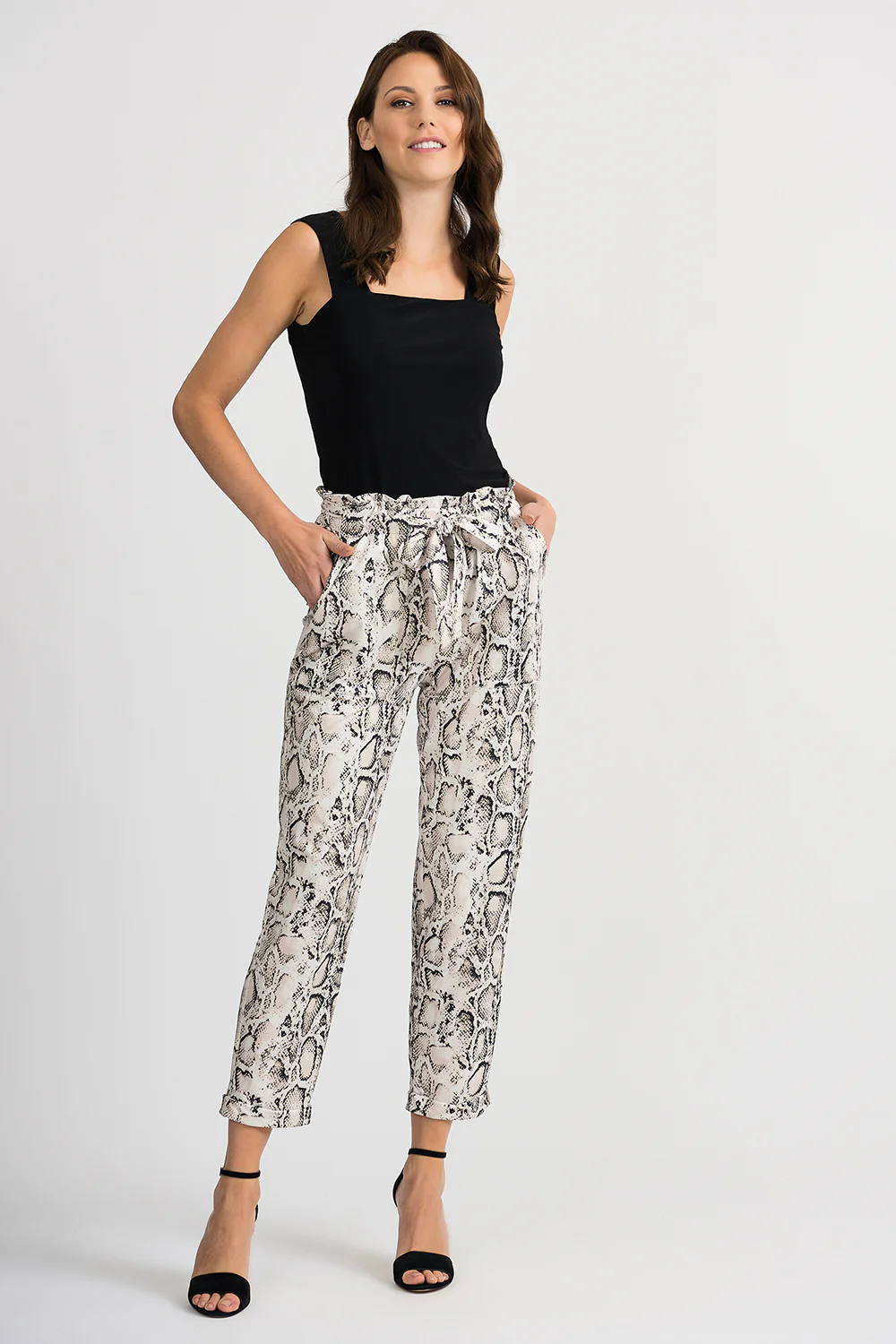 Joseph Ribkoff Beige/Black Pant Style 201445 - Image 2