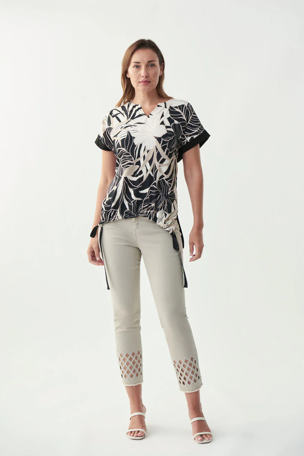 Joseph Ribkoff Beige/Black Top Style 221234 - Image 3