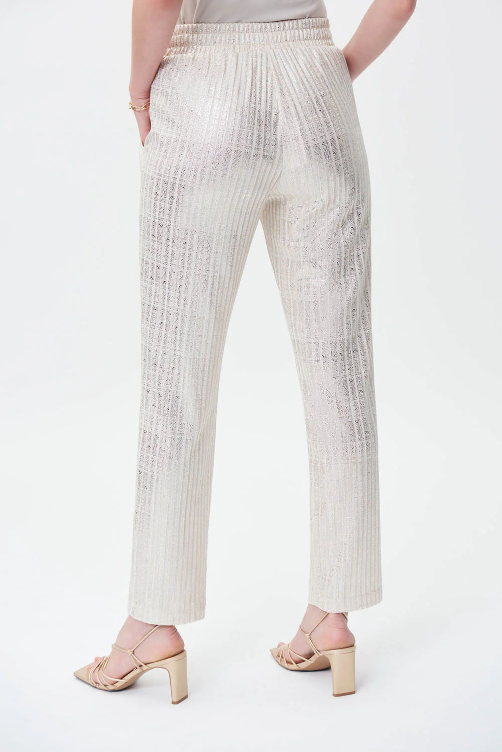 Joseph Ribkoff Beige/Gold Jogger Pants Style 231088 - Image 2