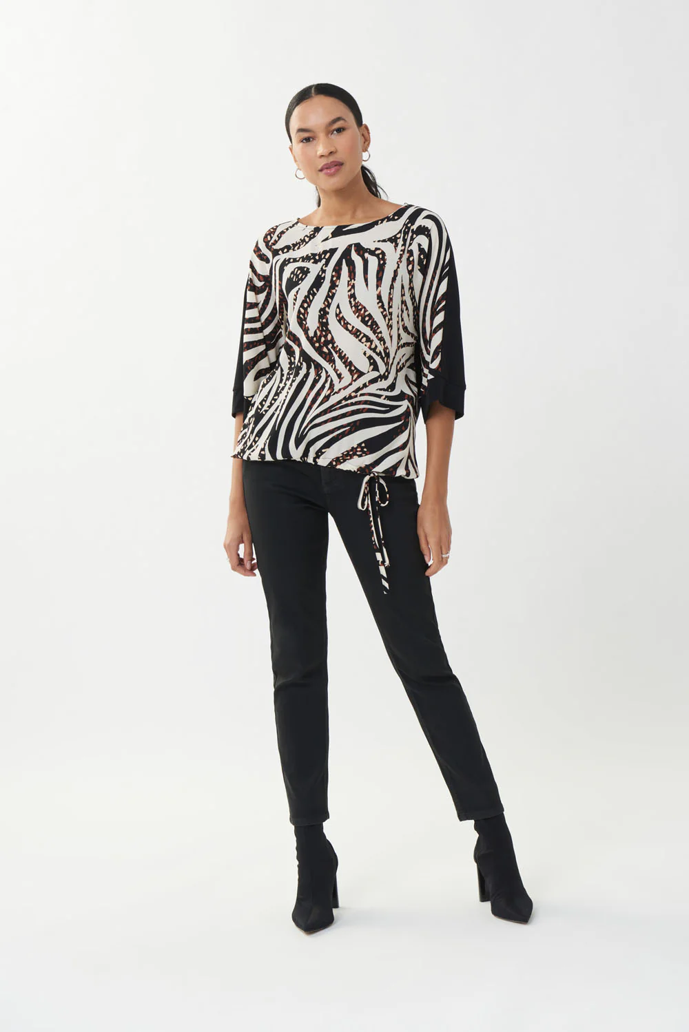Joseph Ribkoff Beige/Multi Animal Print Top Style 223100