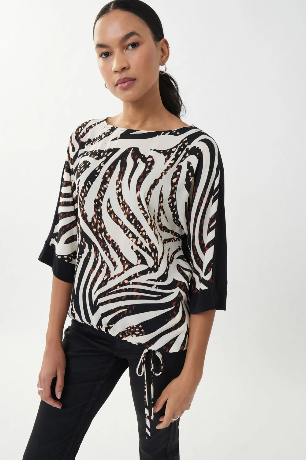 Joseph Ribkoff Beige/Multi Animal Print Top Style 223100 - Image 2