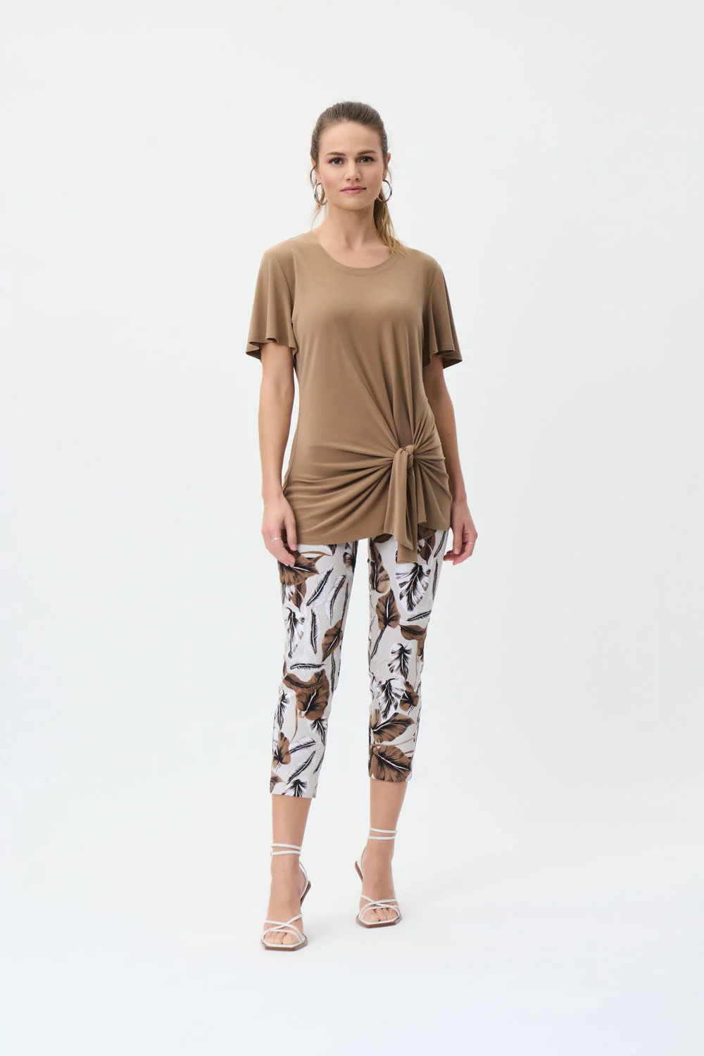 Joseph Ribkoff Beige/Multi Capri Pants Style 231269 - Image 4