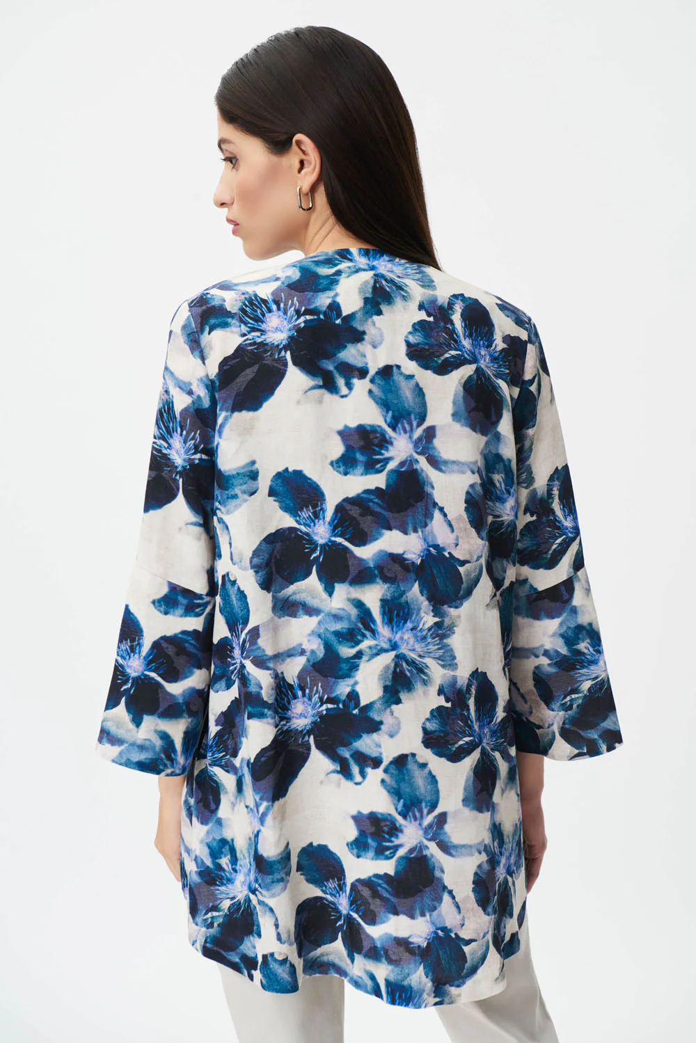 Joseph Ribkoff Beige/Multi Floral Print Swing Jacket Style 232234 - Image 2