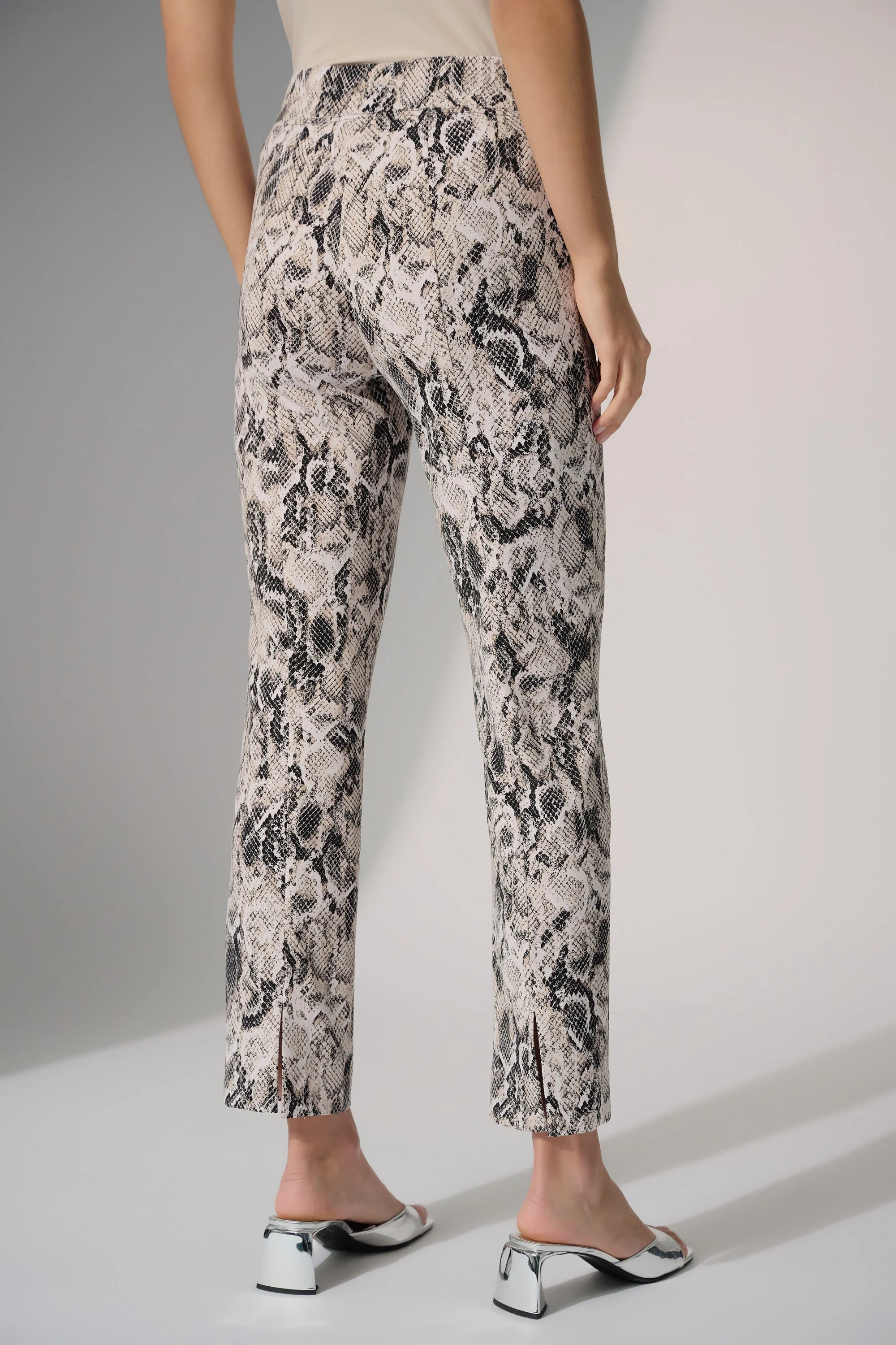 Joseph Ribkoff Beige/Multi Python Print Straight Leg Pants Style 252238 - Image 5