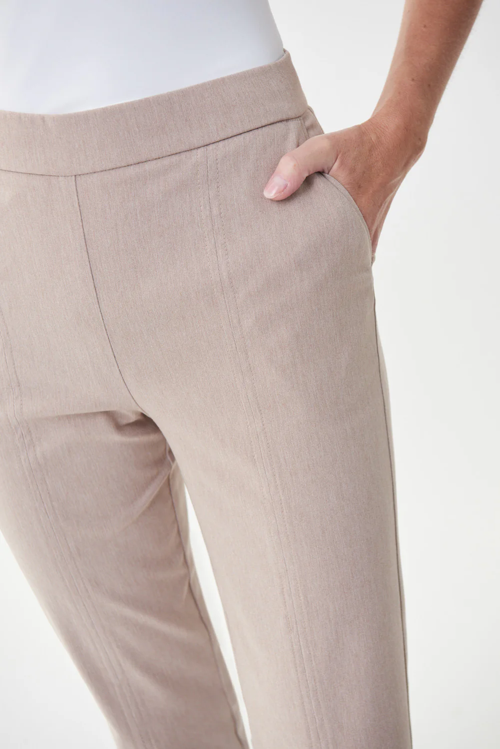 Joseph Ribkoff Beige Slit Cuff Pant Style 222246 - Image 3