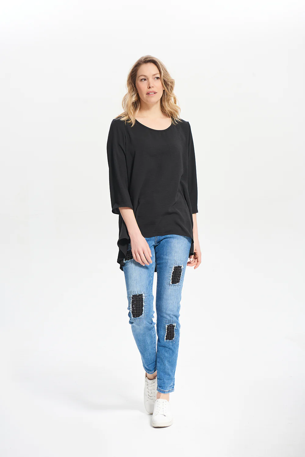 Joseph Ribkoff Black 3/4 Blouse Style 212185