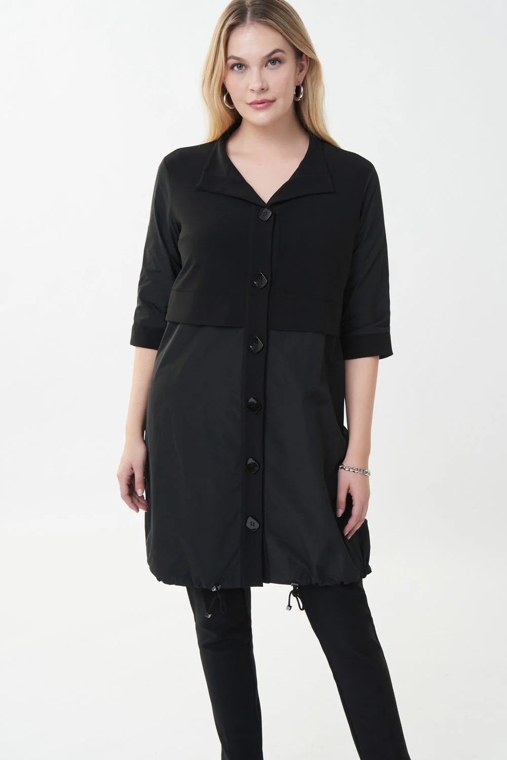 Joseph Ribkoff Black 3/4 Sleeve Coat Style 223066