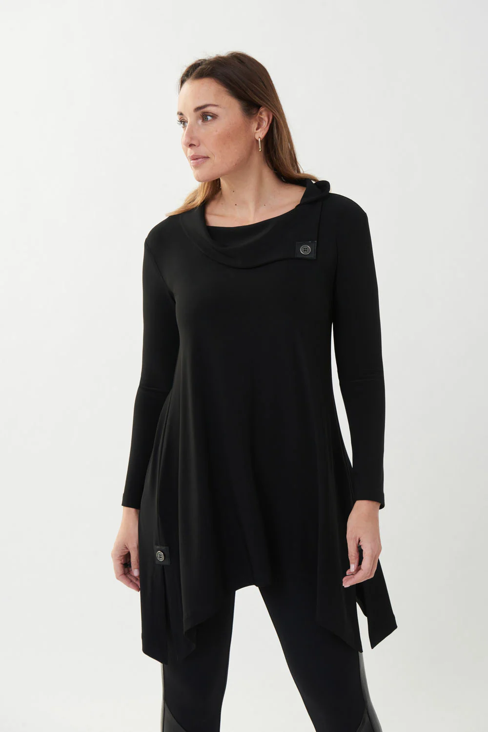 Joseph Ribkoff Black Asymmetric Hem Tunic Style 223223